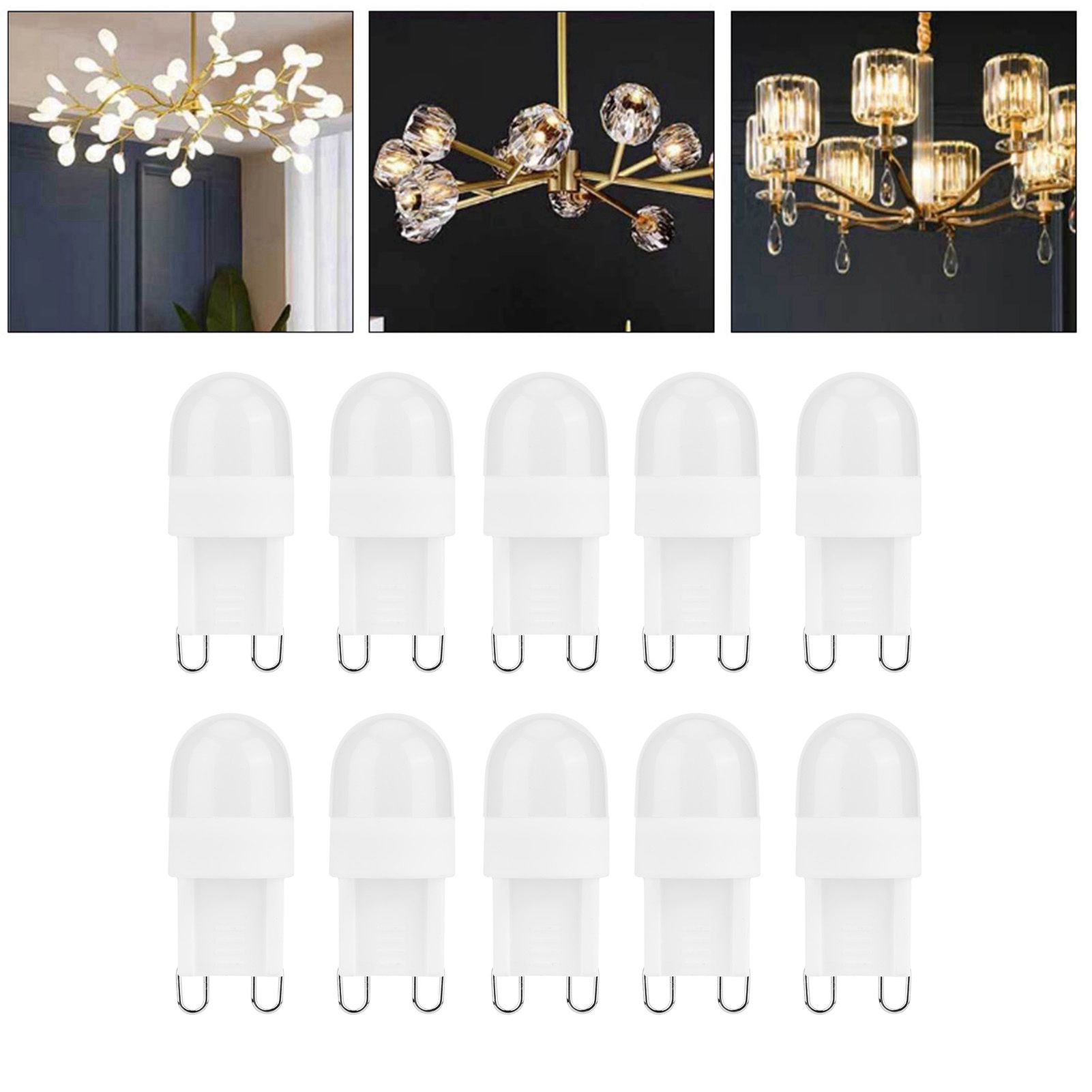 10Pcs G9 Base LED Light Bulbs 1.5W Bi Pin Bulb for Chandelier Ceiling Light view 10