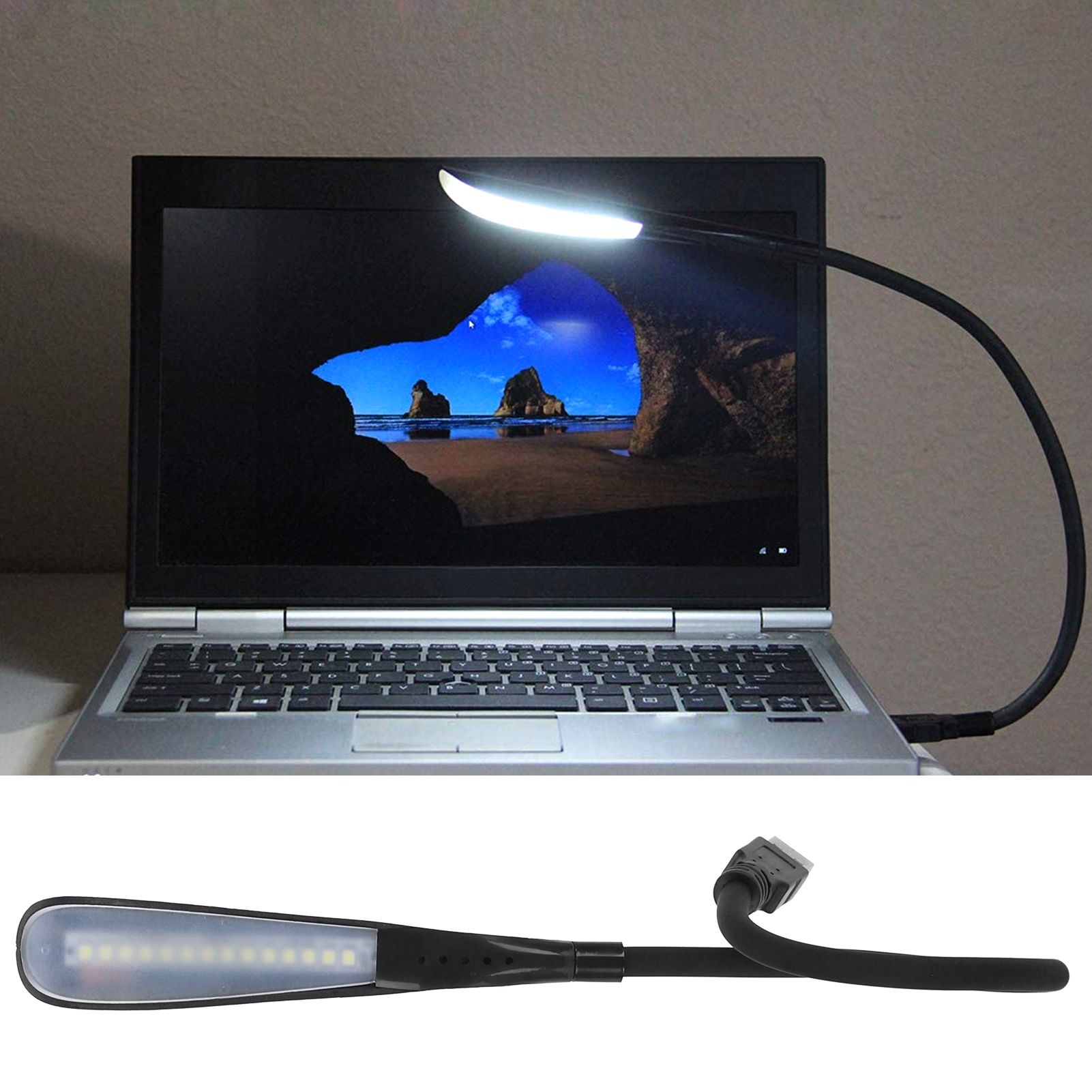 USB Reading Light 14LED Night Lamp Adjustable Brightness Flexible W/Touch view 9