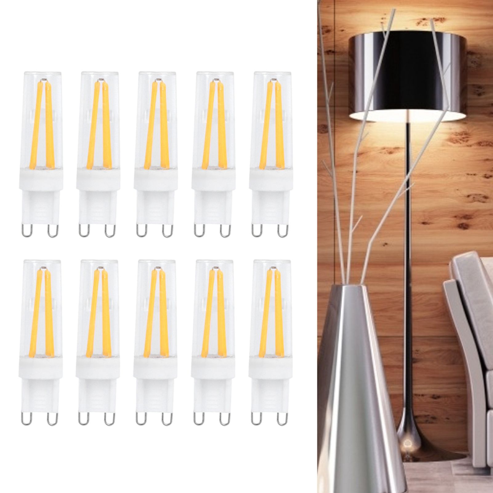 10pcs G9 3W Light Bulbs for Household Wall Light Ceiling Lamp AC 110V (Warm White) view 9