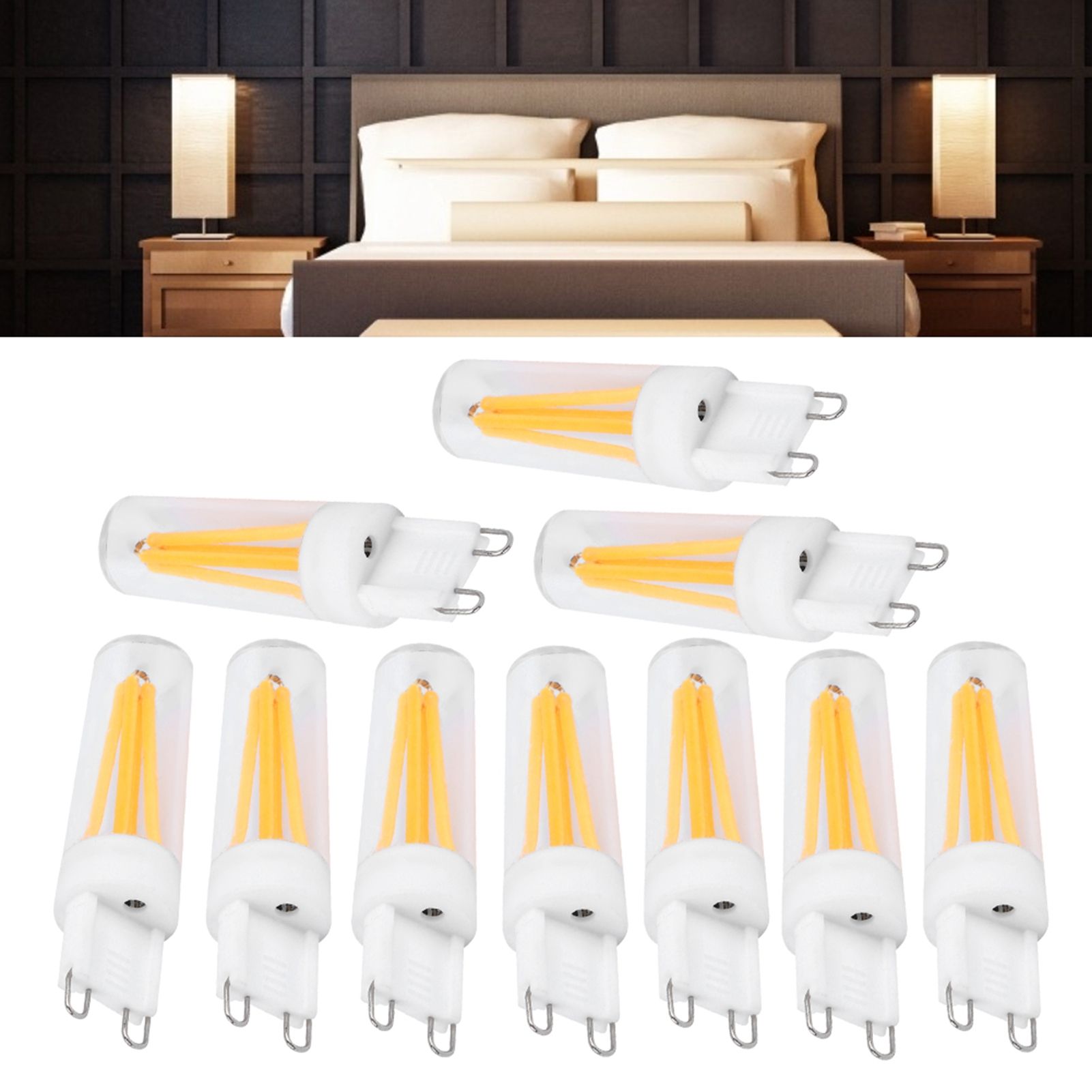 10pcs G9 3W Light Bulbs for Household Wall Light Ceiling Lamp AC 110V (Warm White) view 10