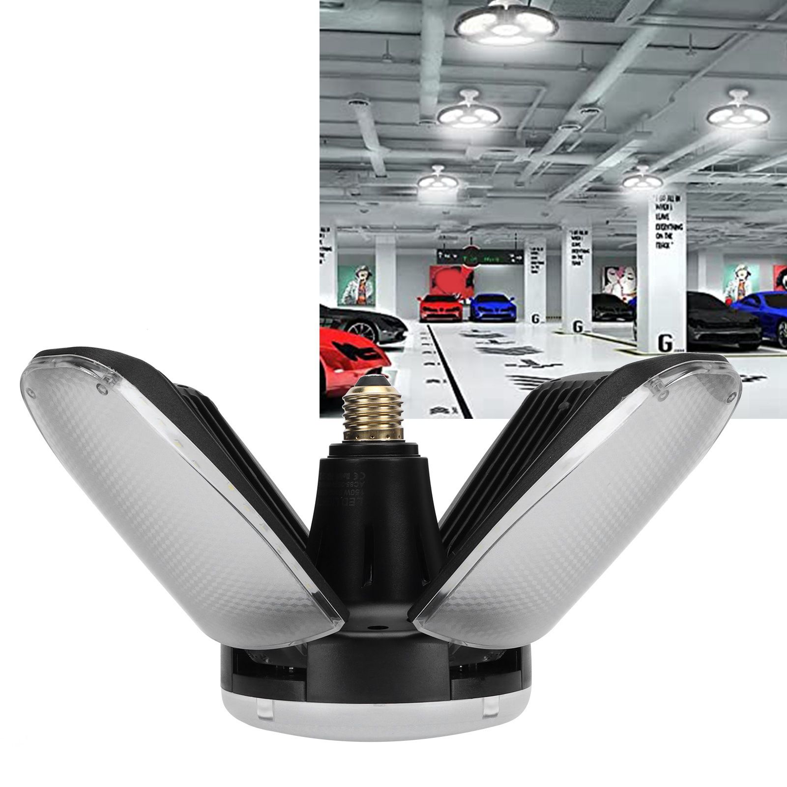 4 Leaf Garage Light LED Deformable Lamp 150W E27 Warehouse Lights for Basement view 9