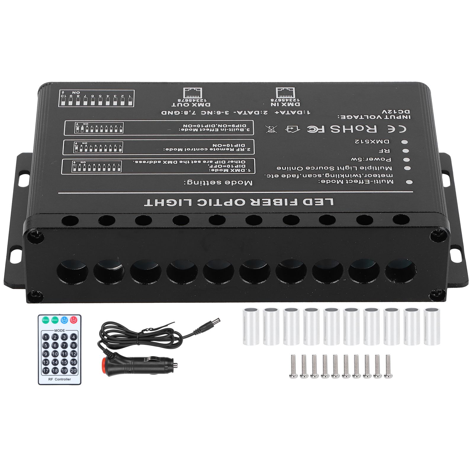 DC12V LED Fiber Optic Light with 10 Holes Remote Lighting for Home Automobiles view 2