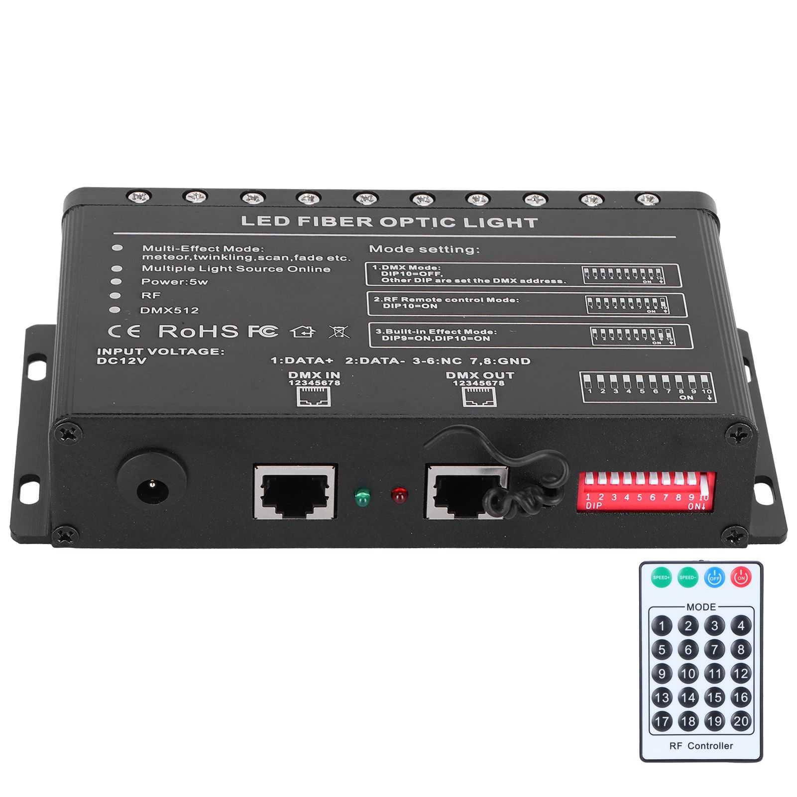 DC12V LED Fiber Optic Light with 10 Holes Remote Lighting for Home Automobiles view 4