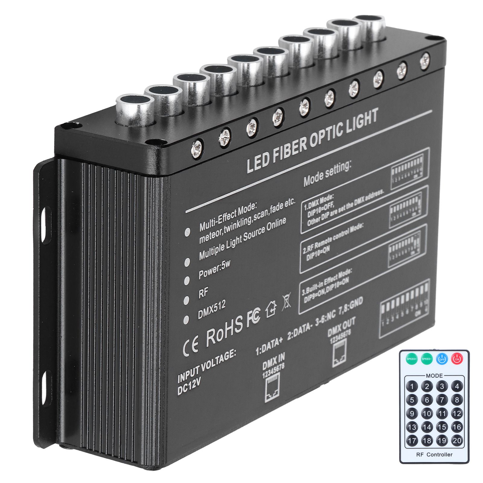 DC12V LED Fiber Optic Light with 10 Holes Remote Lighting for Home Automobiles view 6