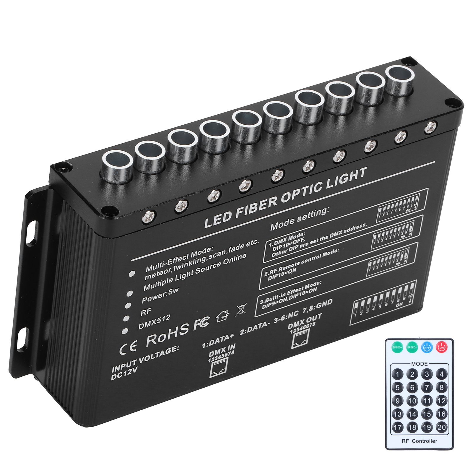DC12V LED Fiber Optic Light with 10 Holes Remote Lighting for Home Automobiles view 8