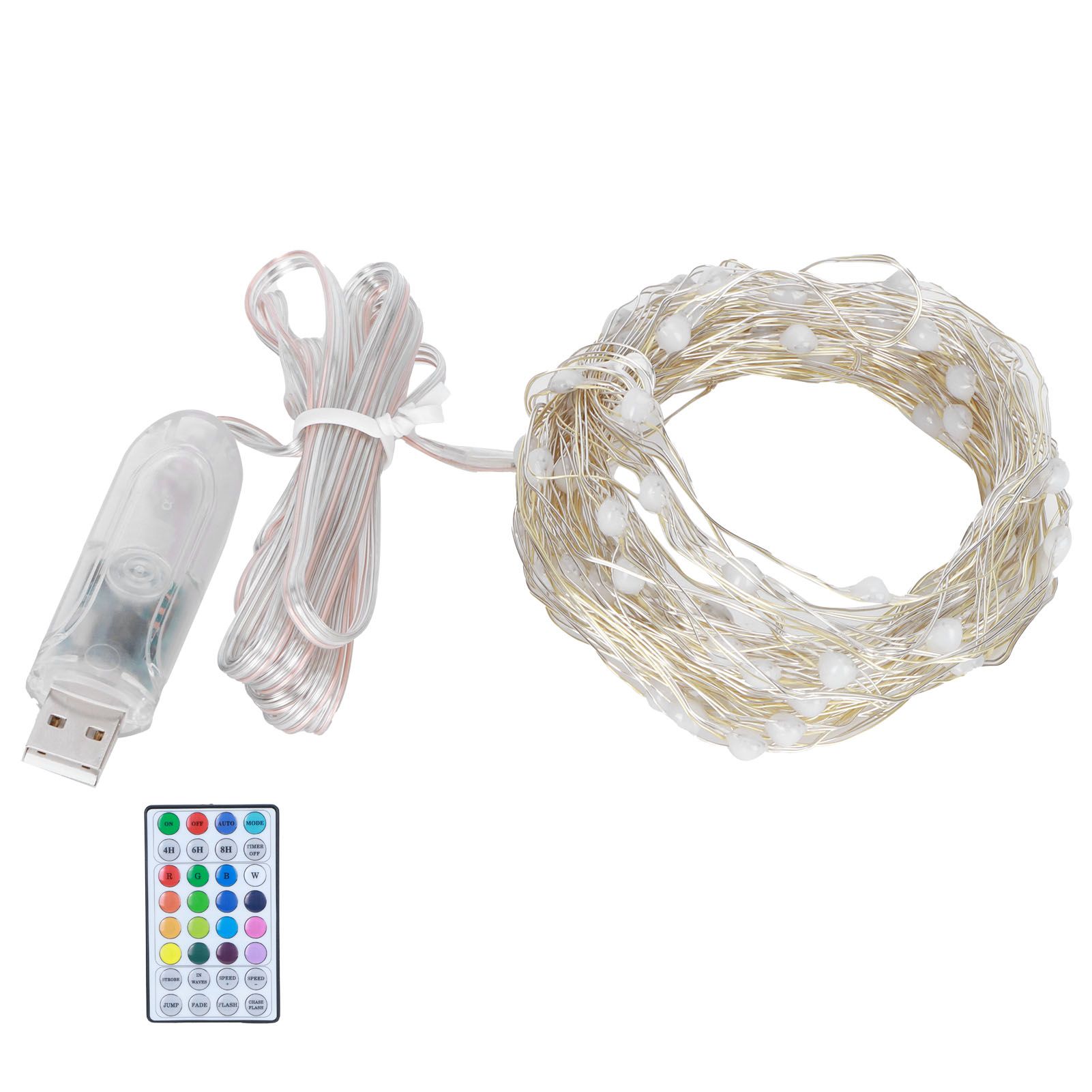 32.8ft 100LED String Light 16 Colors USB Remote Control IP44 Waterproof Lamp — image 1