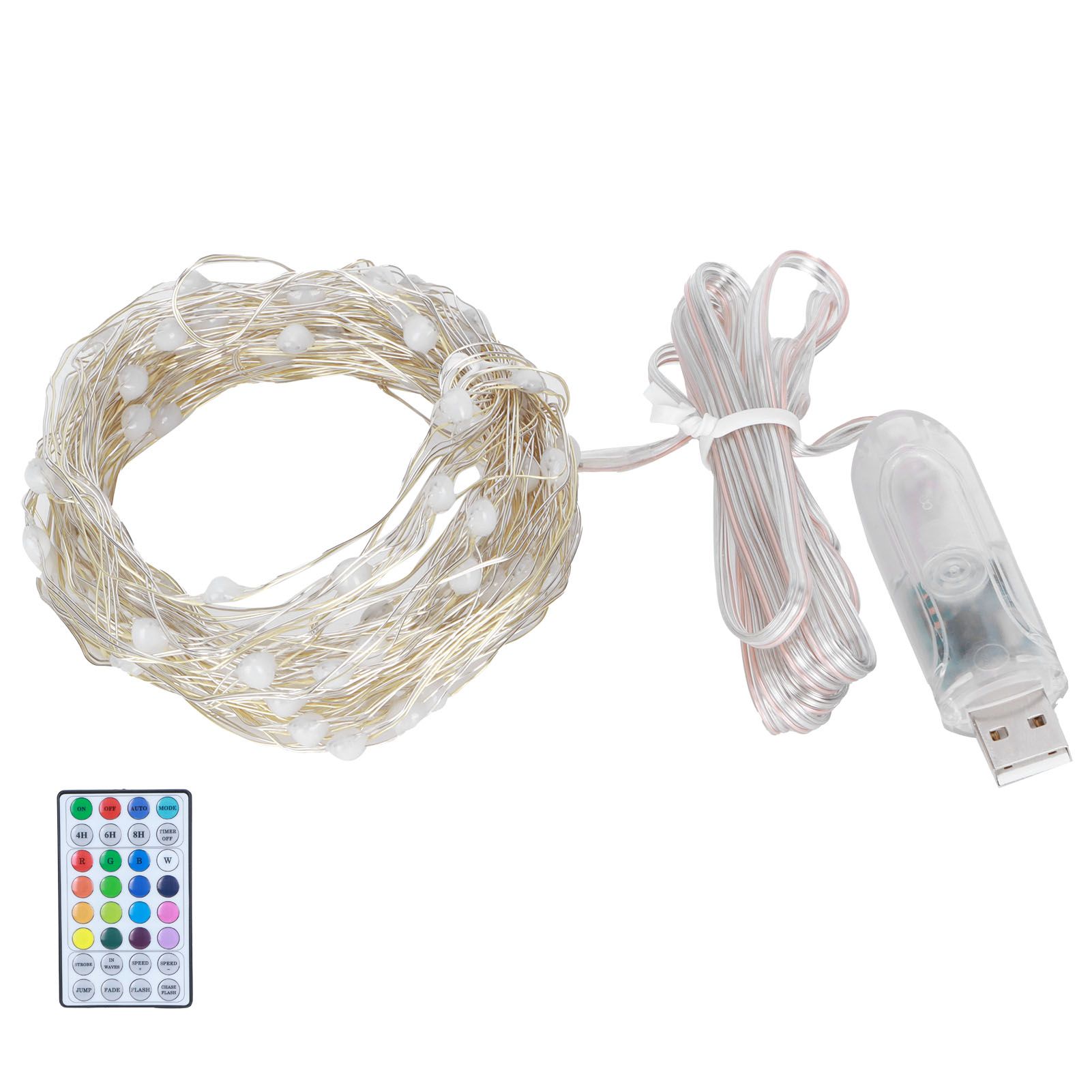 32.8ft 100LED String Light 16 Colors USB Remote Control IP44 Waterproof Lamp view 2