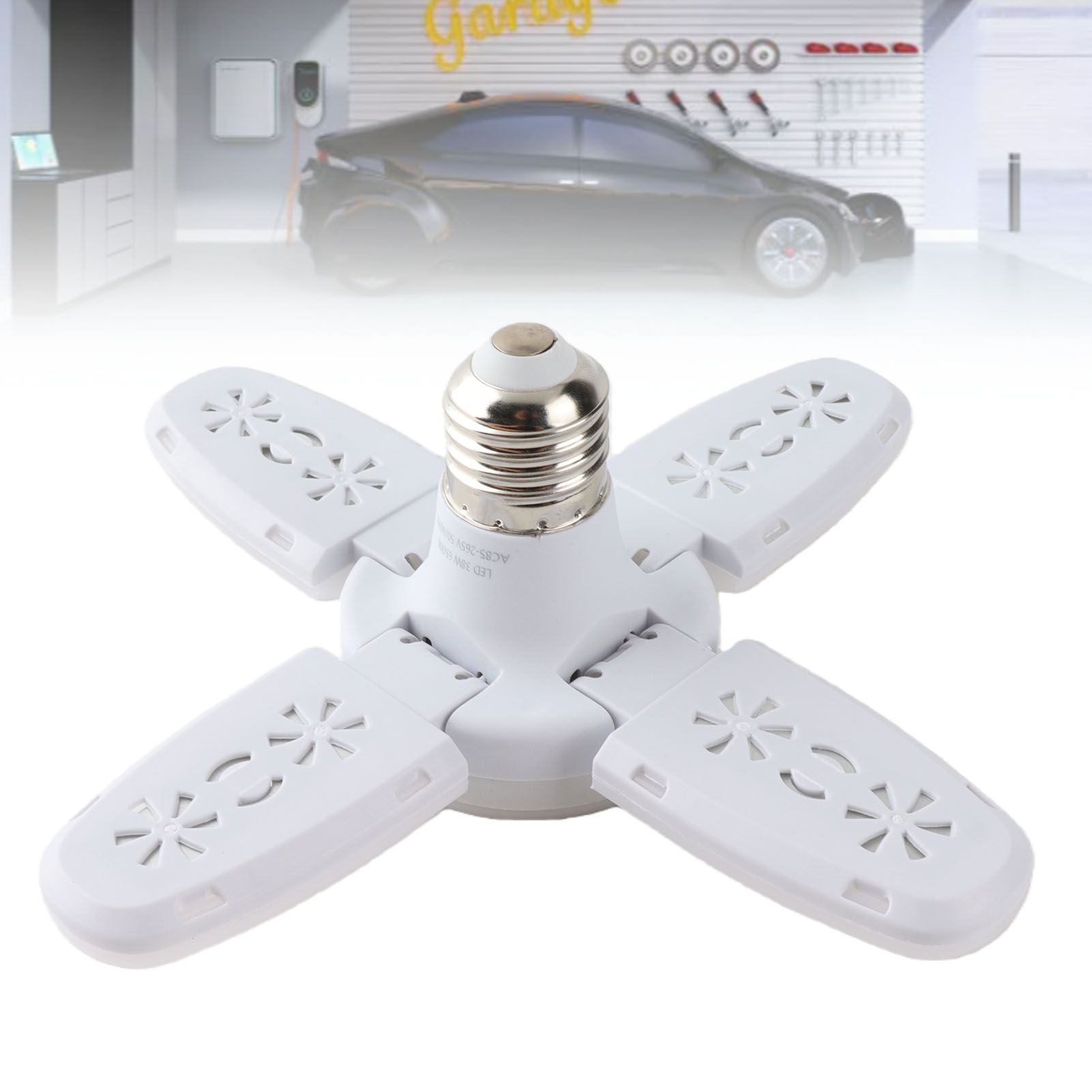E27 LED Garage Light 38W Deformable Folding Ceiling Lamp Decoration 85V‑265V White view 12
