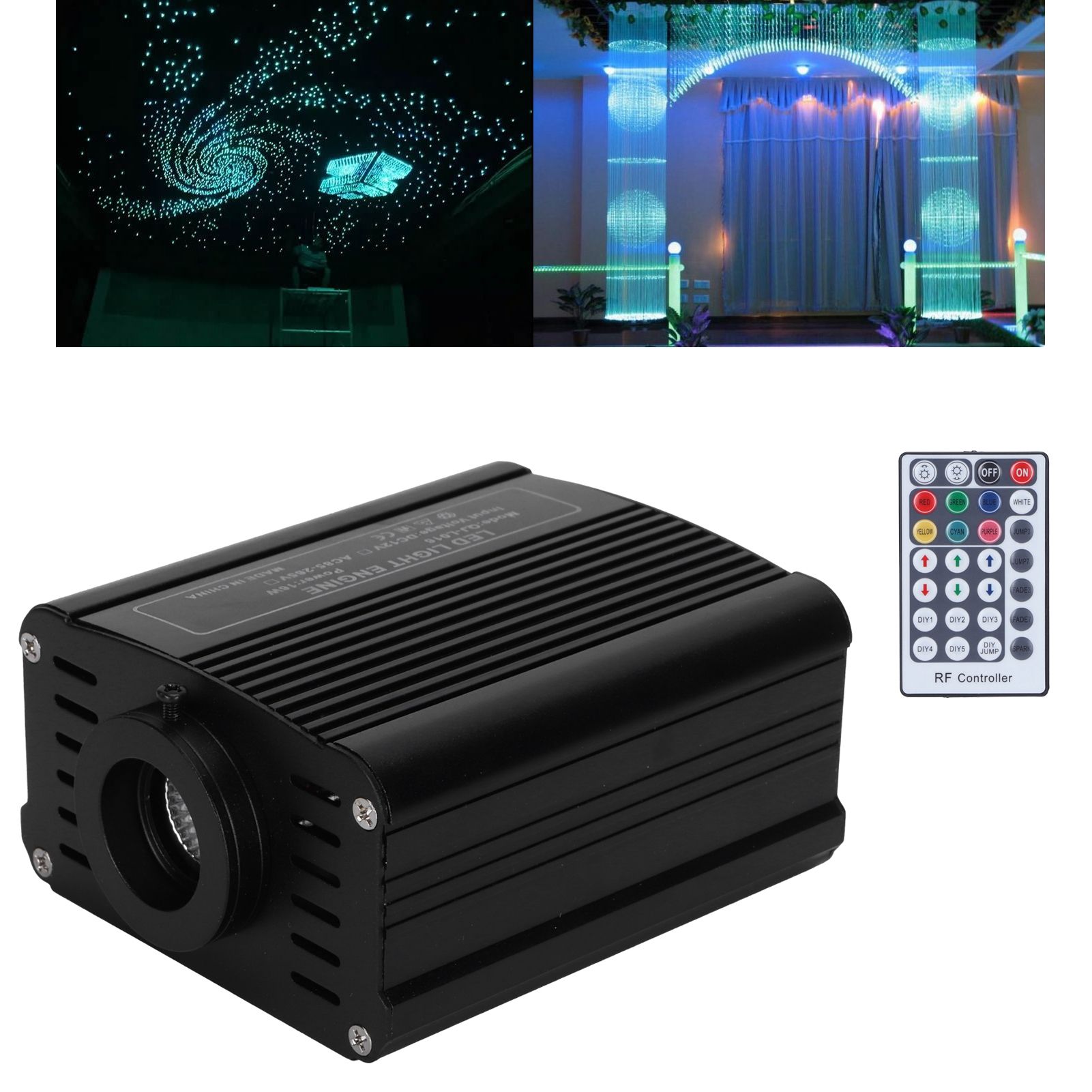 Optical Fiber Light Engine Driver 16W RGBW Ceiling Light Source with Remote view 9