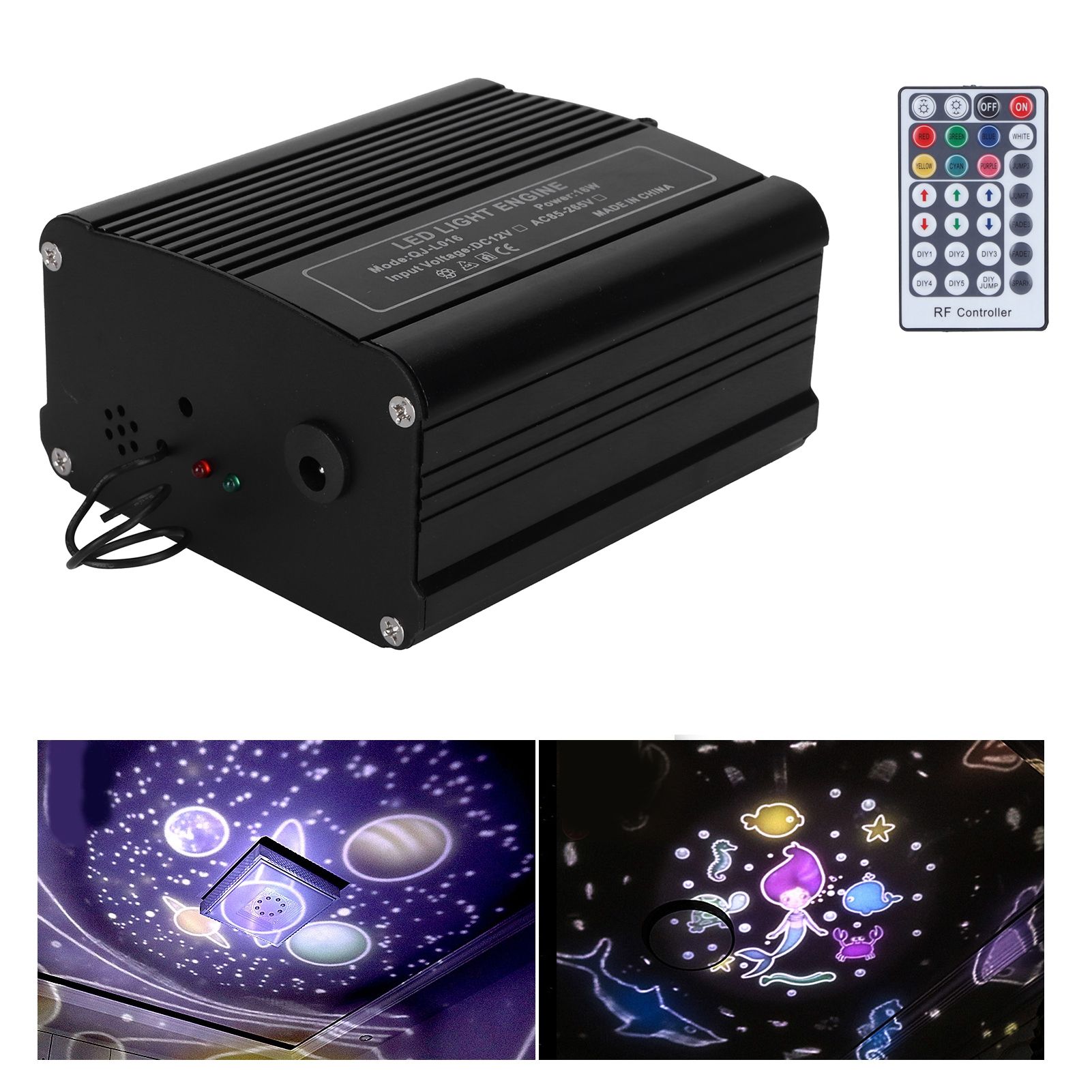 Optical Fiber Light Engine Driver 16W RGBW Ceiling Light Source with Remote view 10