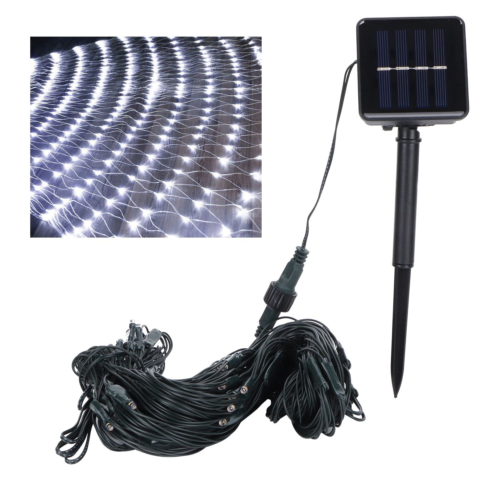 Solar LED Net Mesh String Light Outdoor Waterproof Holiday Decorative Lights view 9