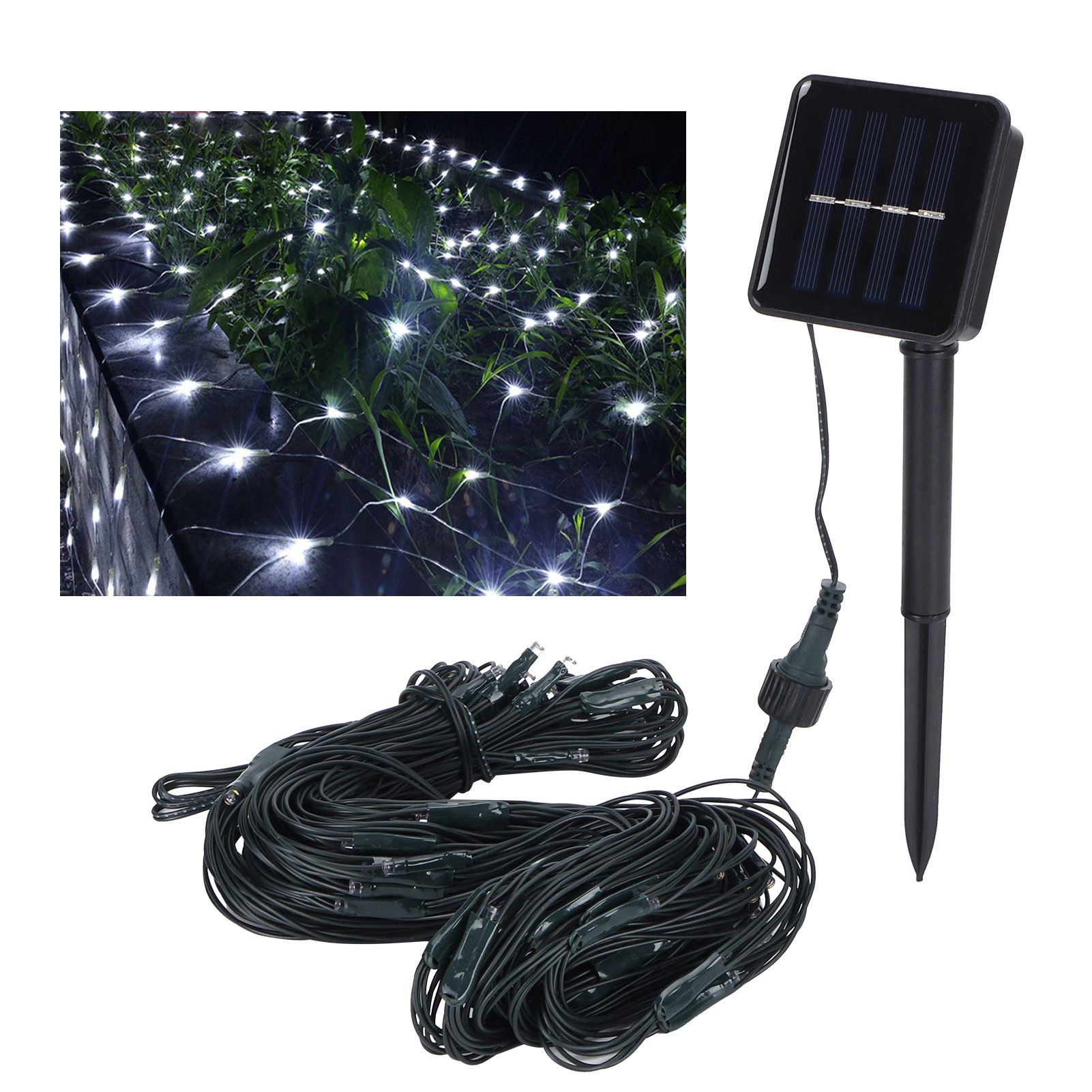 Solar LED Net Mesh String Light Outdoor Waterproof Holiday Decorative Lights view 10