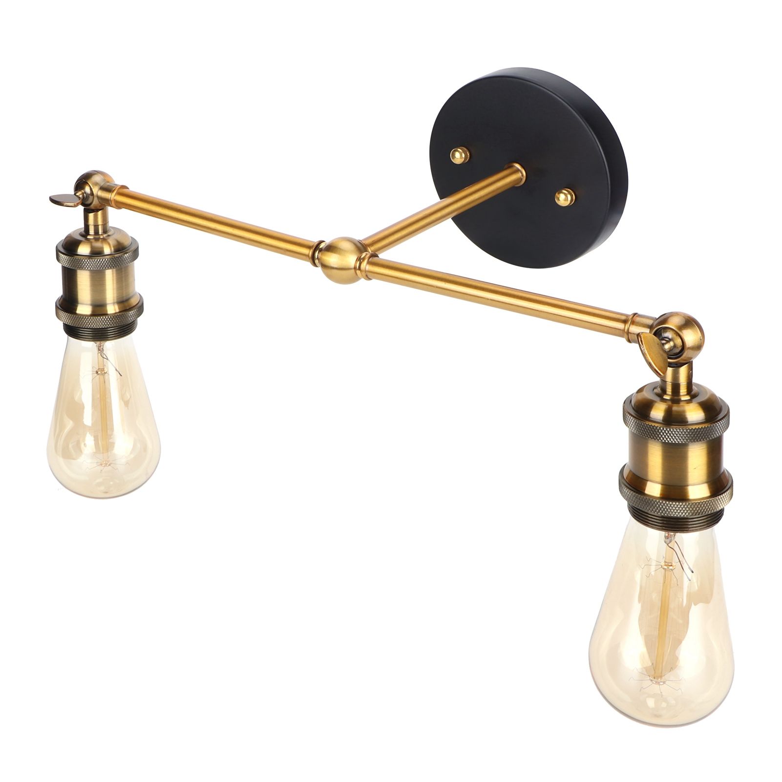 E27 Double Heads Wall Light Retro Style Wrought Iron Decorative Wall Lamp view 8