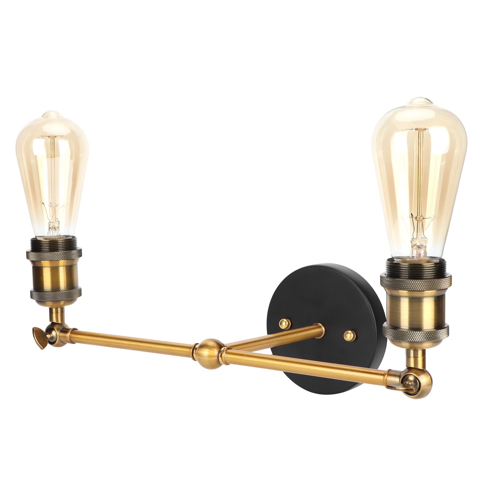 E27 Double Heads Wall Light Retro Style Wrought Iron Decorative Wall Lamp view 9