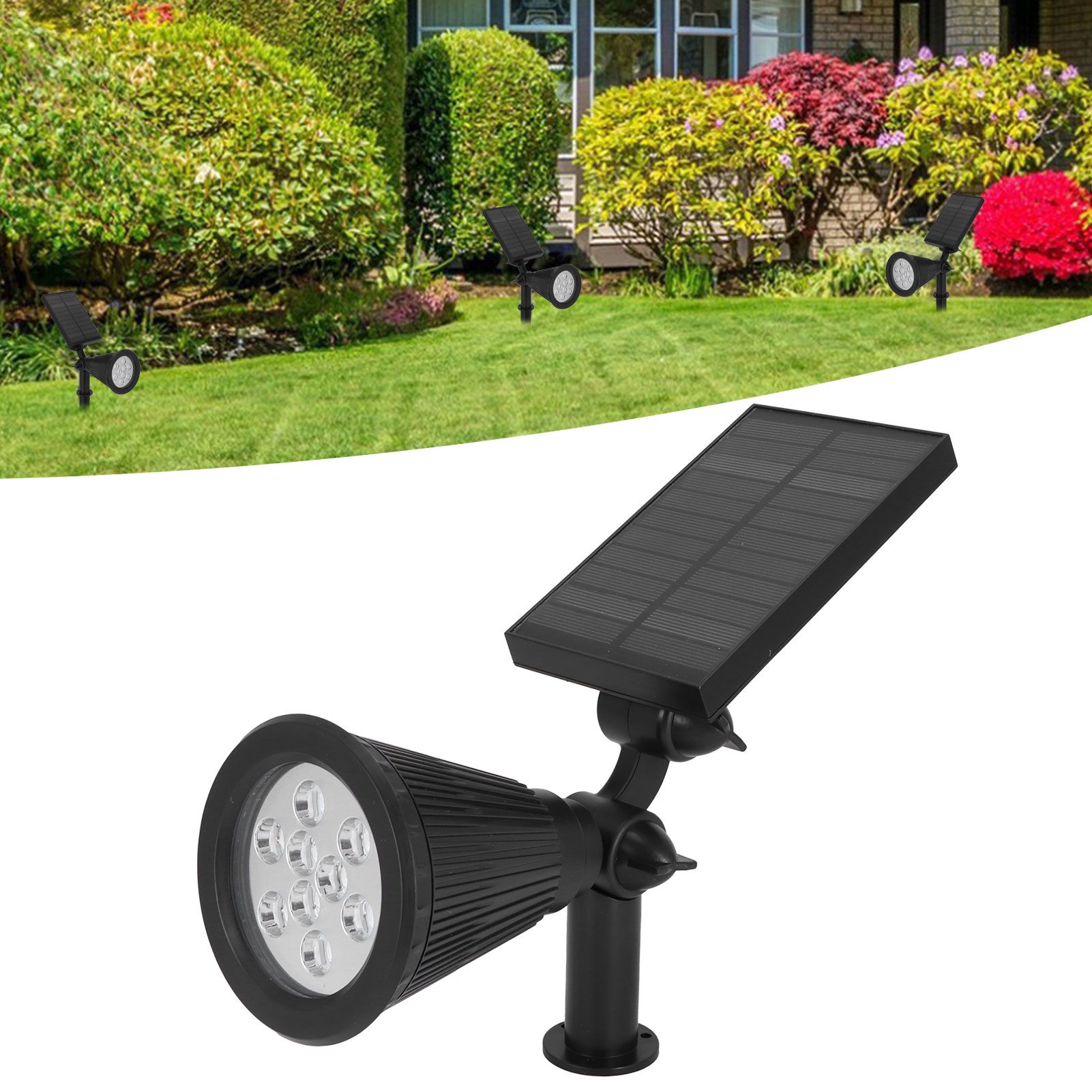 9LED Chips Solar Spotlights LED Solar Landscape Lights for Outdoor Garden view 9