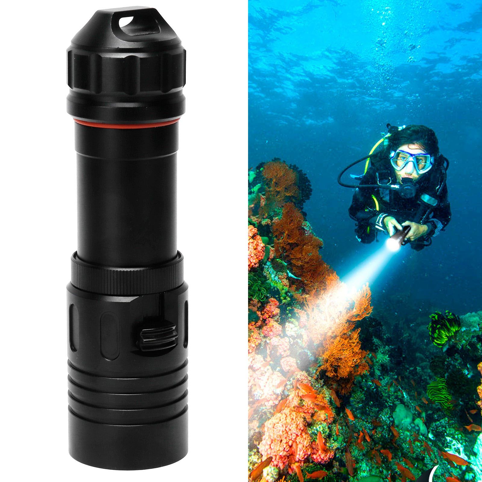 L2 Diving Flashlight Portable Waterproof Submarine Aluminum Alloy Electric view 9
