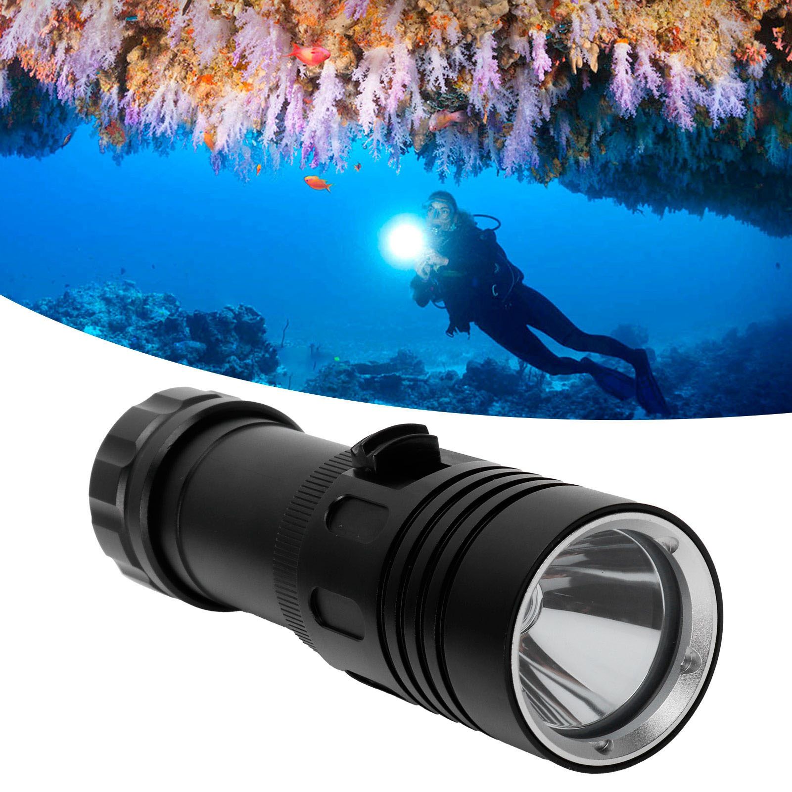 L2 Diving Flashlight Portable Waterproof Submarine Aluminum Alloy Electric view 10