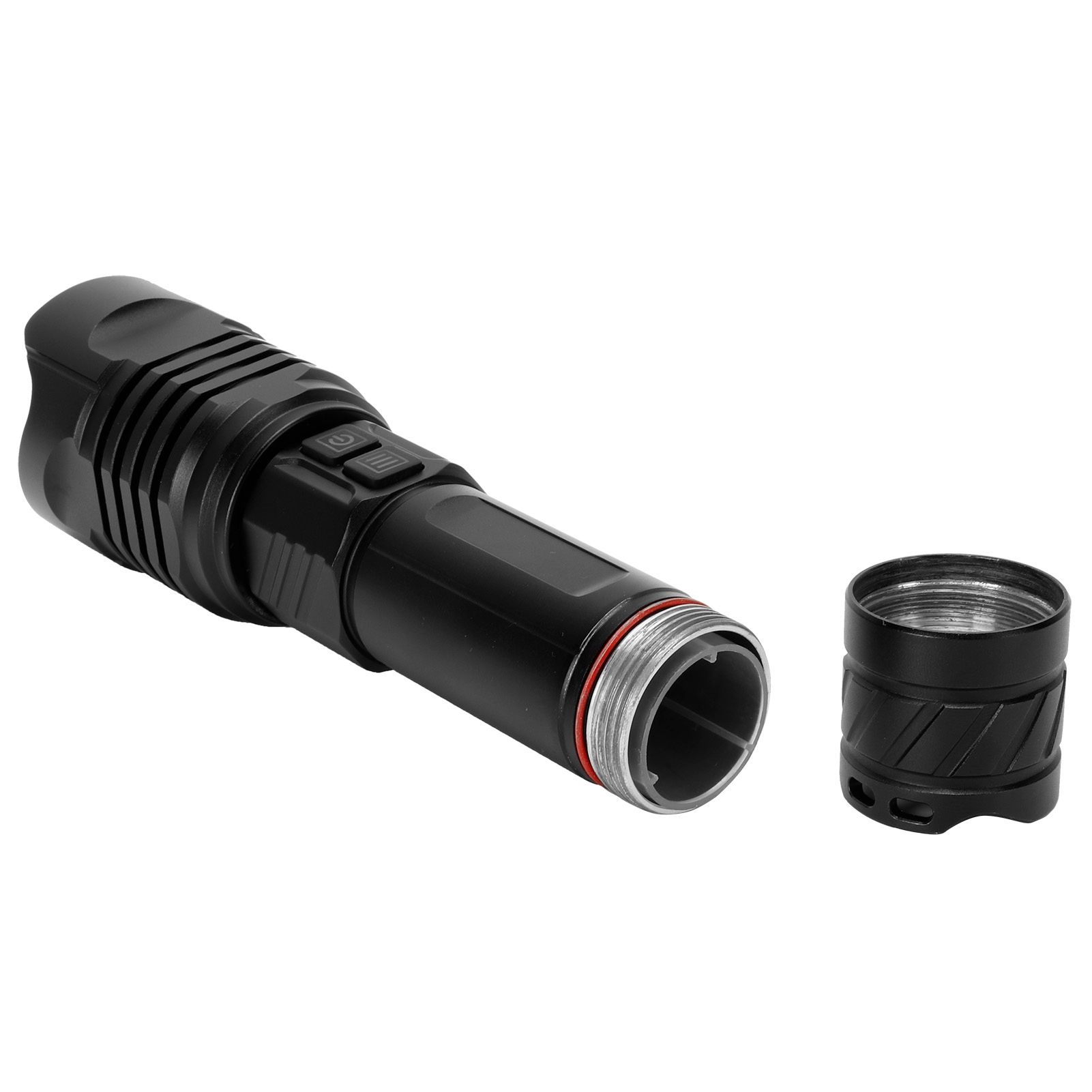 P99 Retractable Zoom Flashlight Aluminum Alloy USB Charging Flashlight for Outdoor view 4
