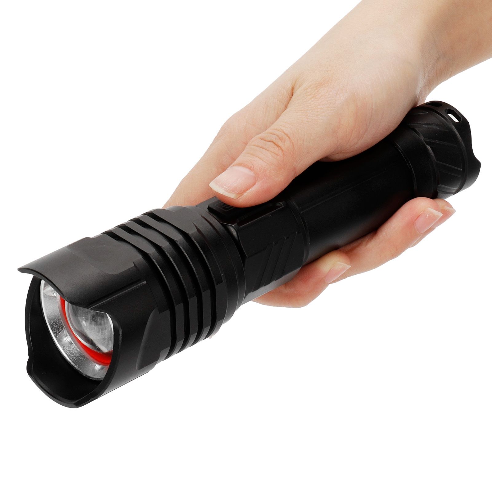 P99 Retractable Zoom Flashlight Aluminum Alloy USB Charging Flashlight for Outdoor view 8
