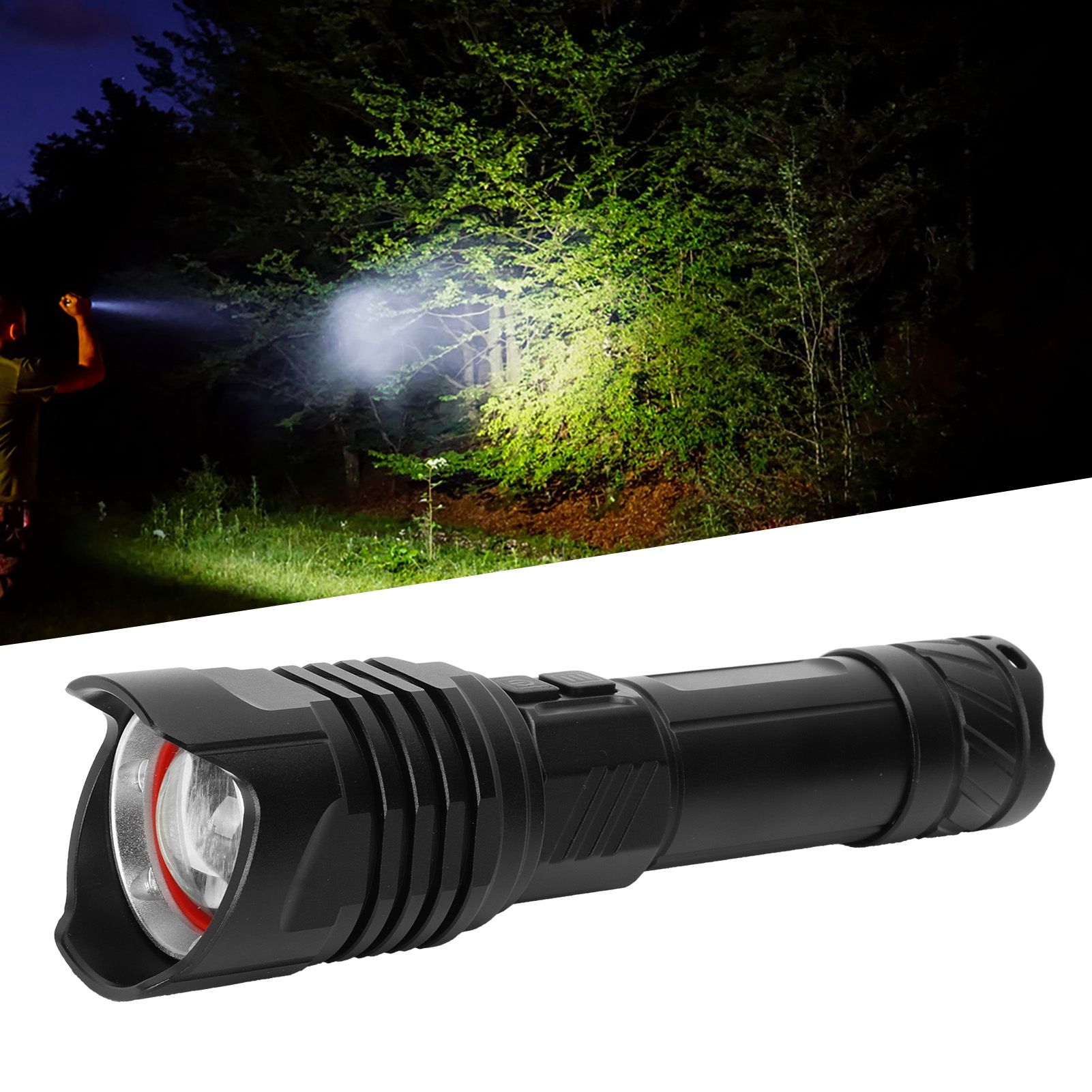 P99 Retractable Zoom Flashlight Aluminum Alloy USB Charging Flashlight for Outdoor view 10