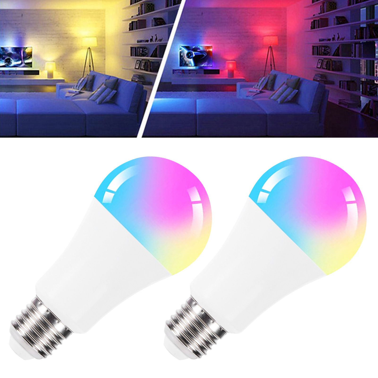 2PCS E27 LED Bulb 10W Colorful RGB Bulb with Remote Control for Home view 9