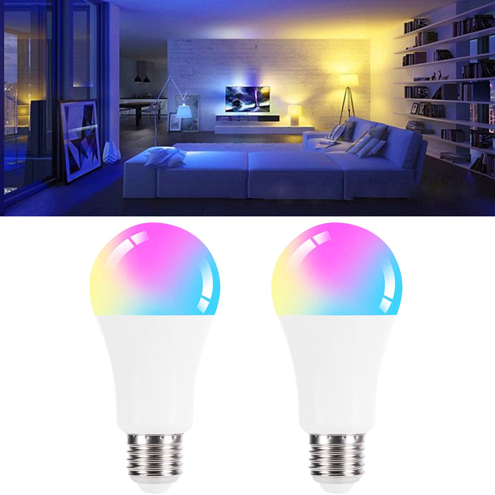 2PCS E27 LED Bulb 10W Colorful RGB Bulb with Remote Control for Home view 10