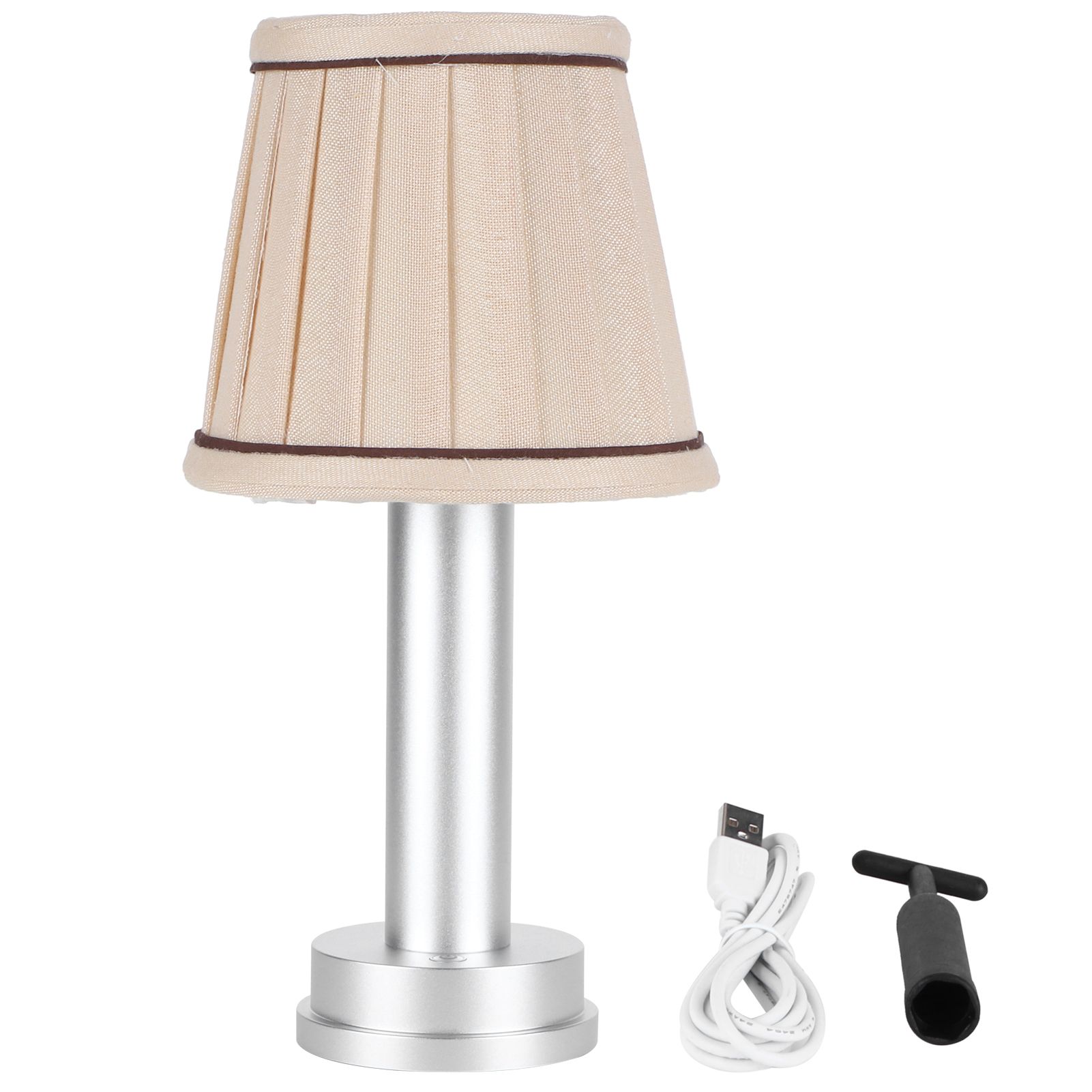 Fabric Desk Light 2-Level Dimming USB LED Table Lamp for Home Office view 2