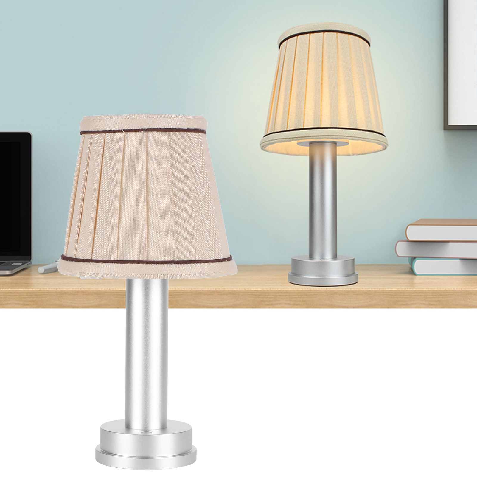 Fabric Desk Light 2-Level Dimming USB LED Table Lamp for Home Office view 9