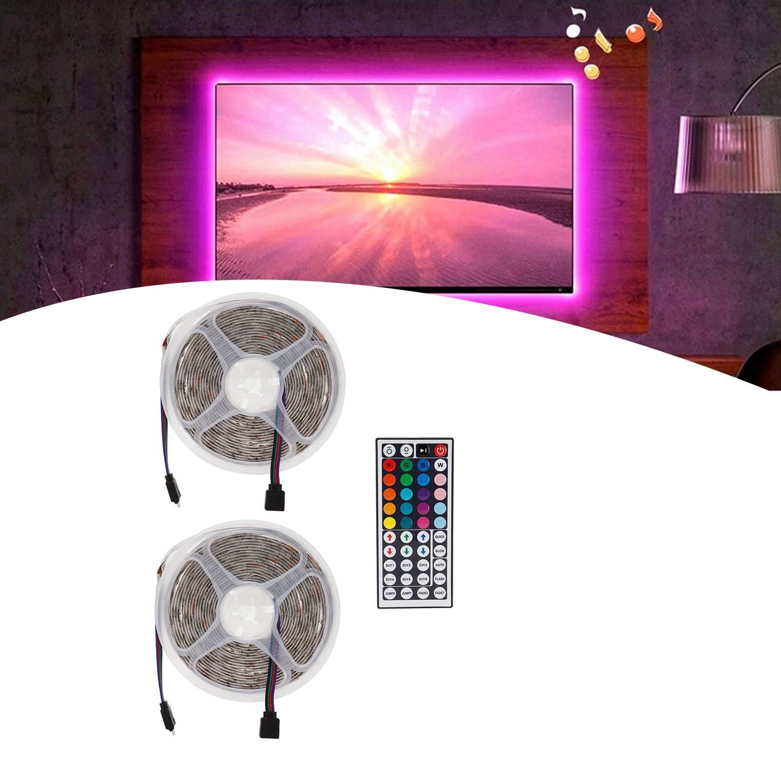 RGBW Strip Lights Kit Soft LED Strip Light for Room Bedroom Party Decor view 12
