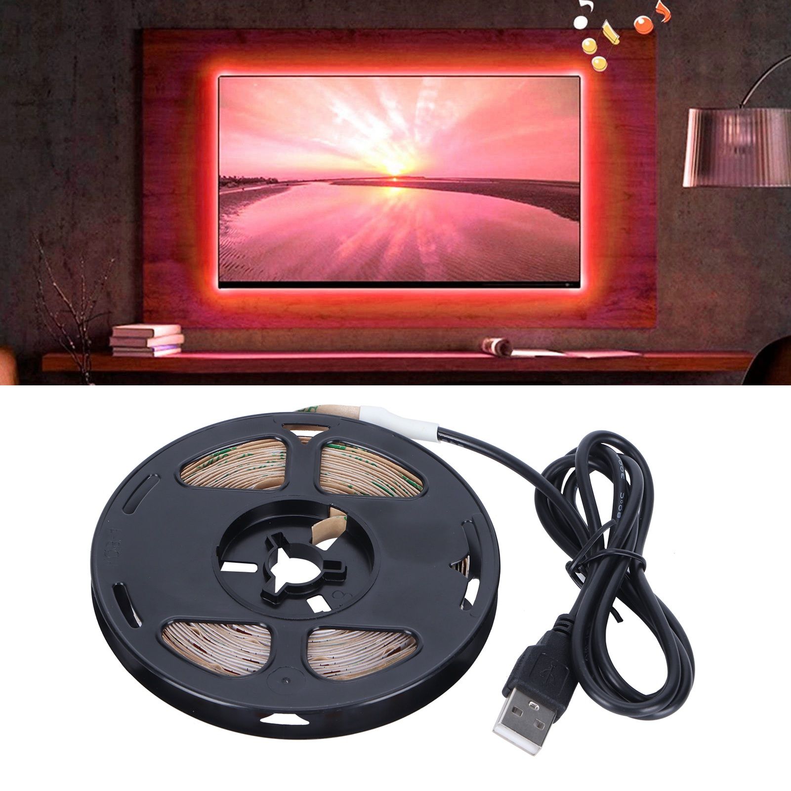 Decorative Light Strip USB Flexible Home TV Background Lighting Decoration Red view 12