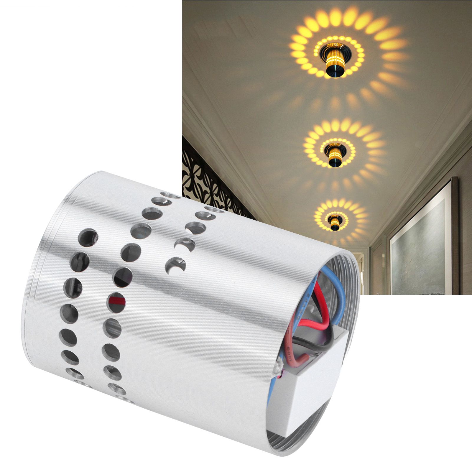 3W LED Wall Lamp Innovative Round Spiral Decorative Light for KTV Club Hotel view 11