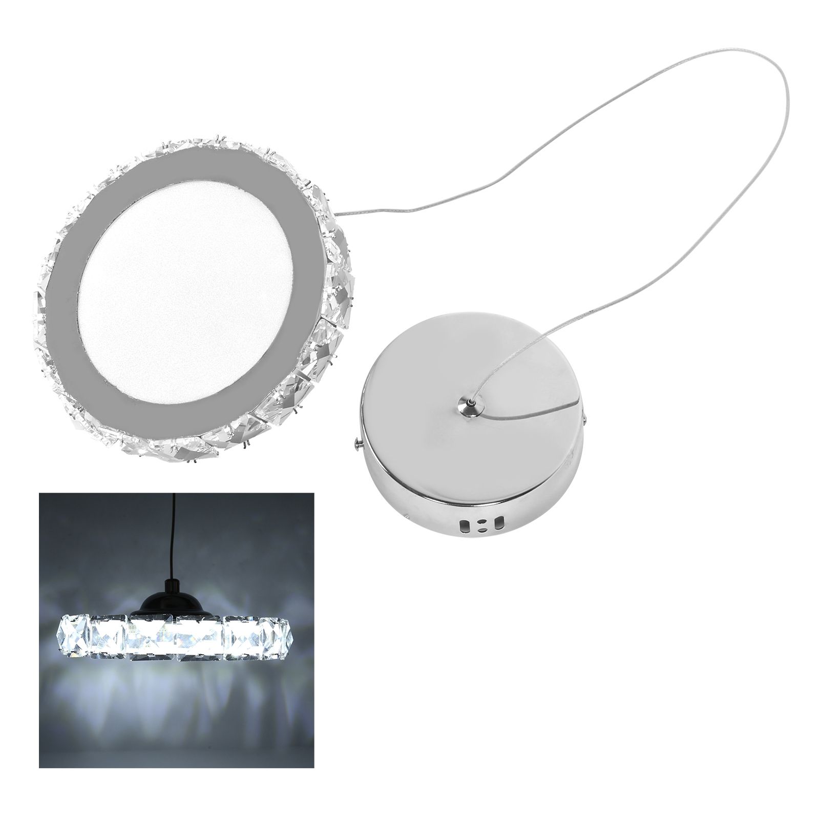 Crystal Chandelier Hanging Lamp Pendant Lamp for Dining Room Kitchen 12W White view 9
