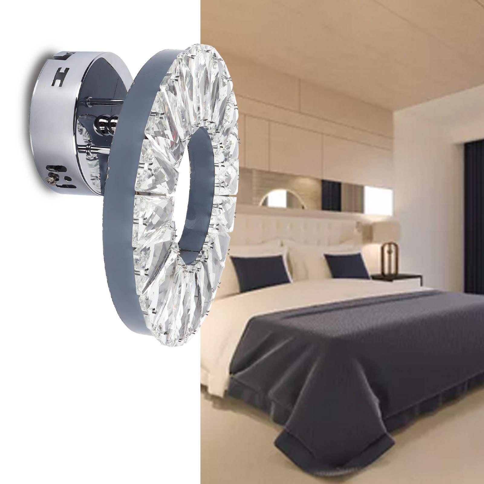 Crystal Wall Lamp 12W Stainless Steel Decorative Lamp for Hotel Corridor view 12