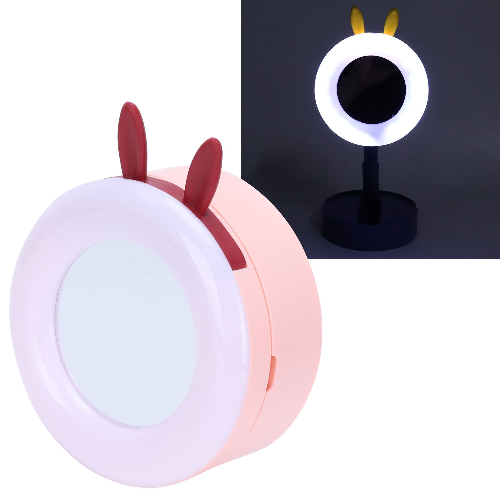 LED Makeup Mirror Portable Desktop Cartoon Makeup Mirror Lamp for Children view 12