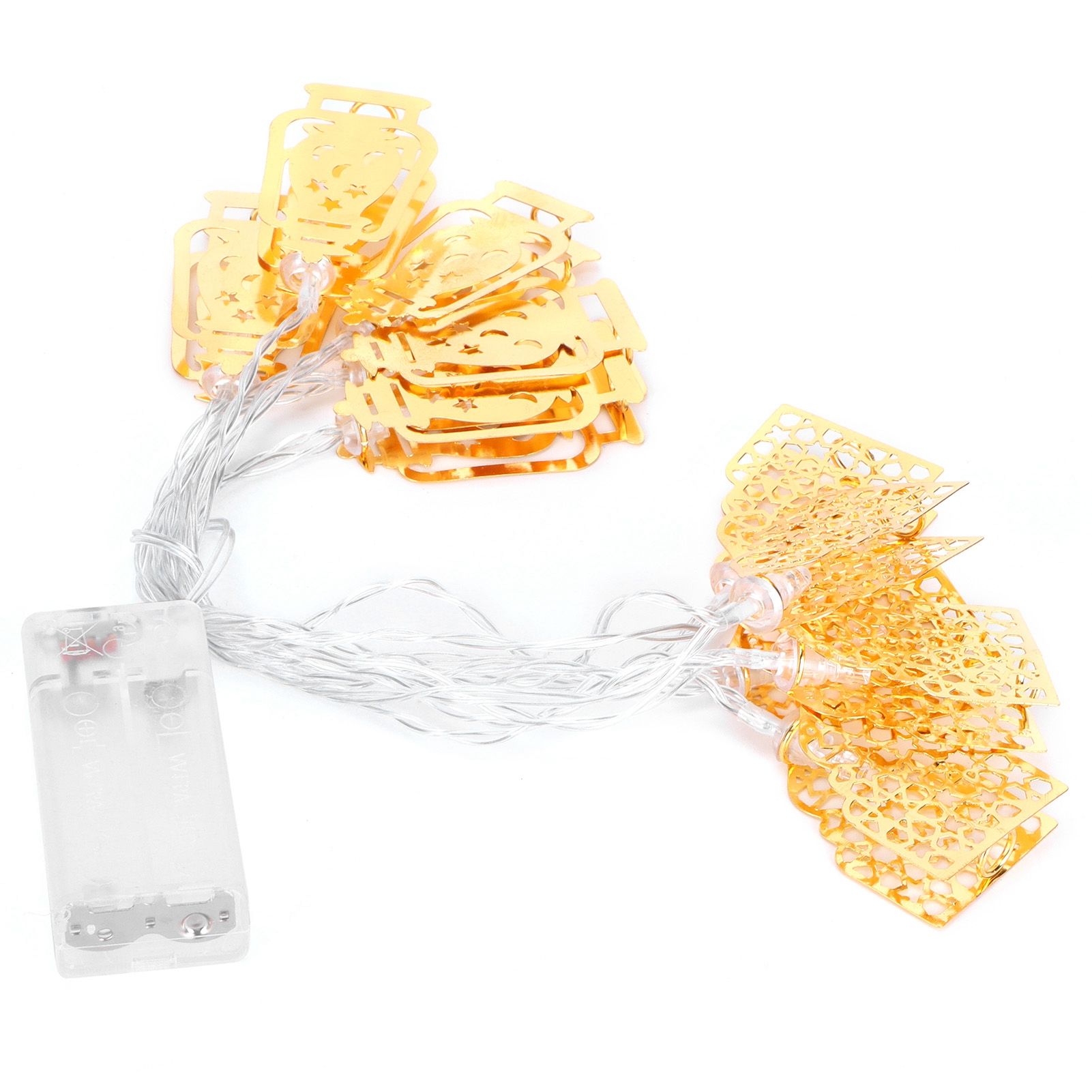 10LED Warm White Light Eid Ramadan Gourd House Shape String Lights for Muslim — image 1