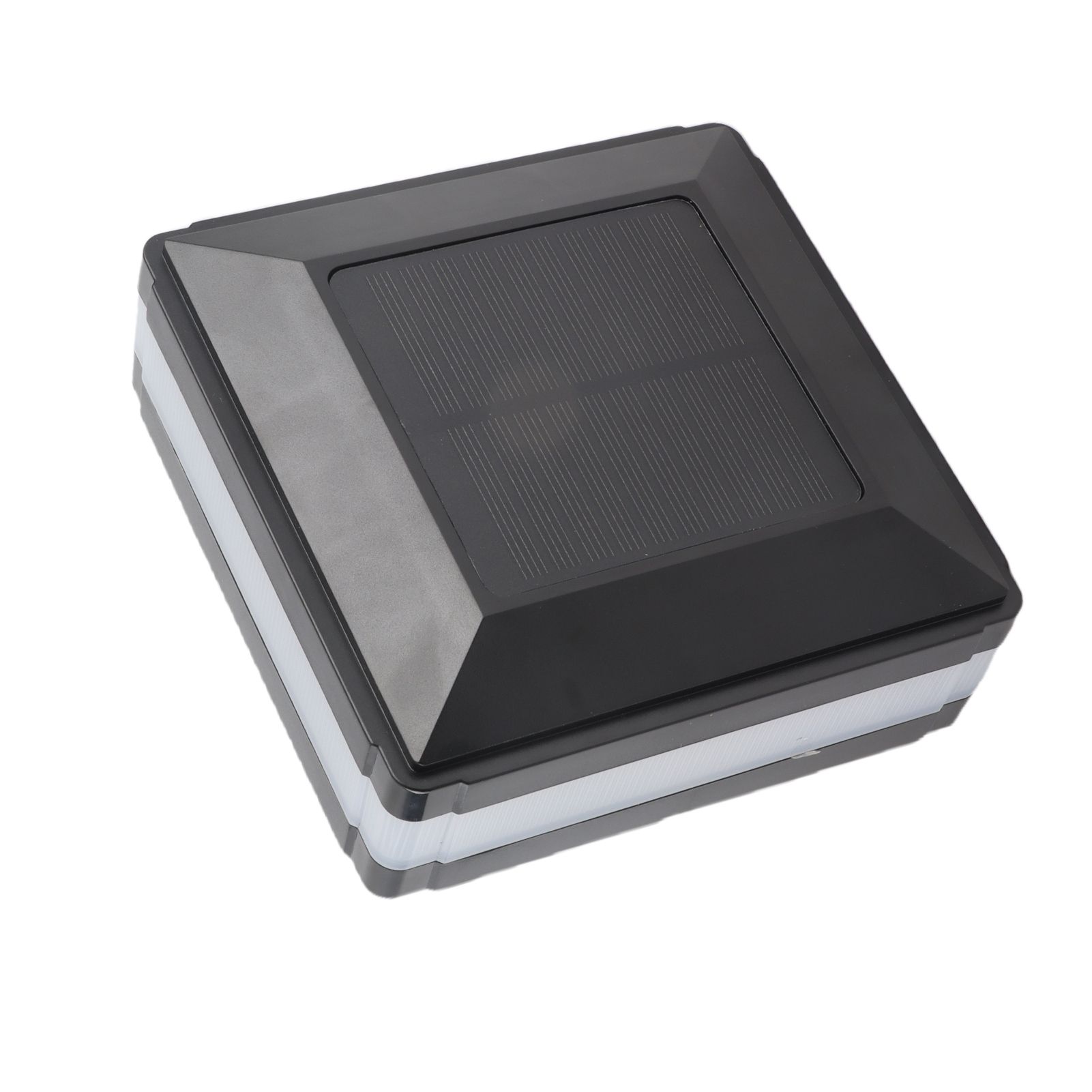LED Post Light Solar Power Double Color Induction Fence Cap Pillar Lamp IP65