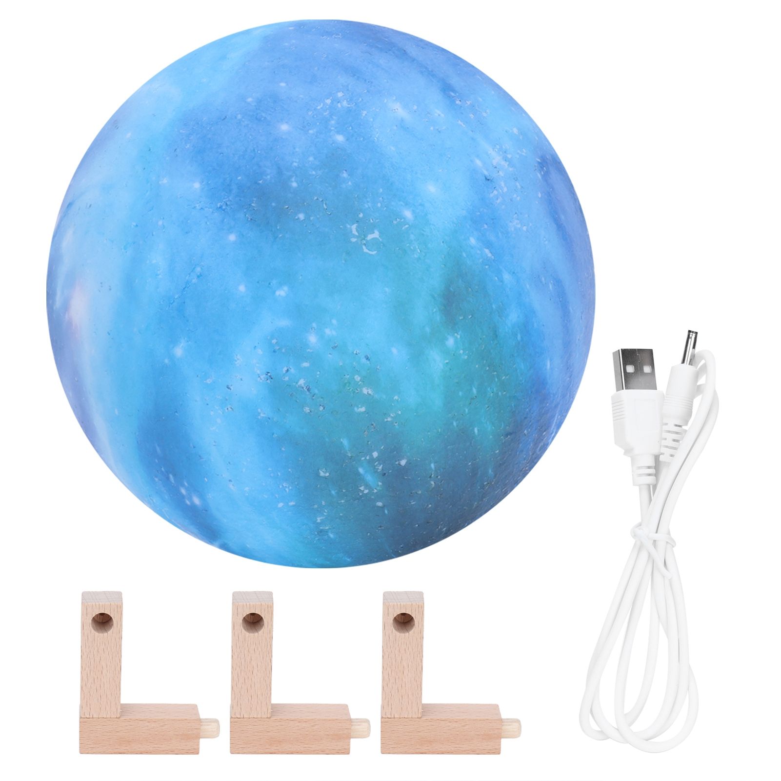 USB Moon Lamp 3 Dimensional 3‑Colors LED Night Light Bedside Lamp Children view 2