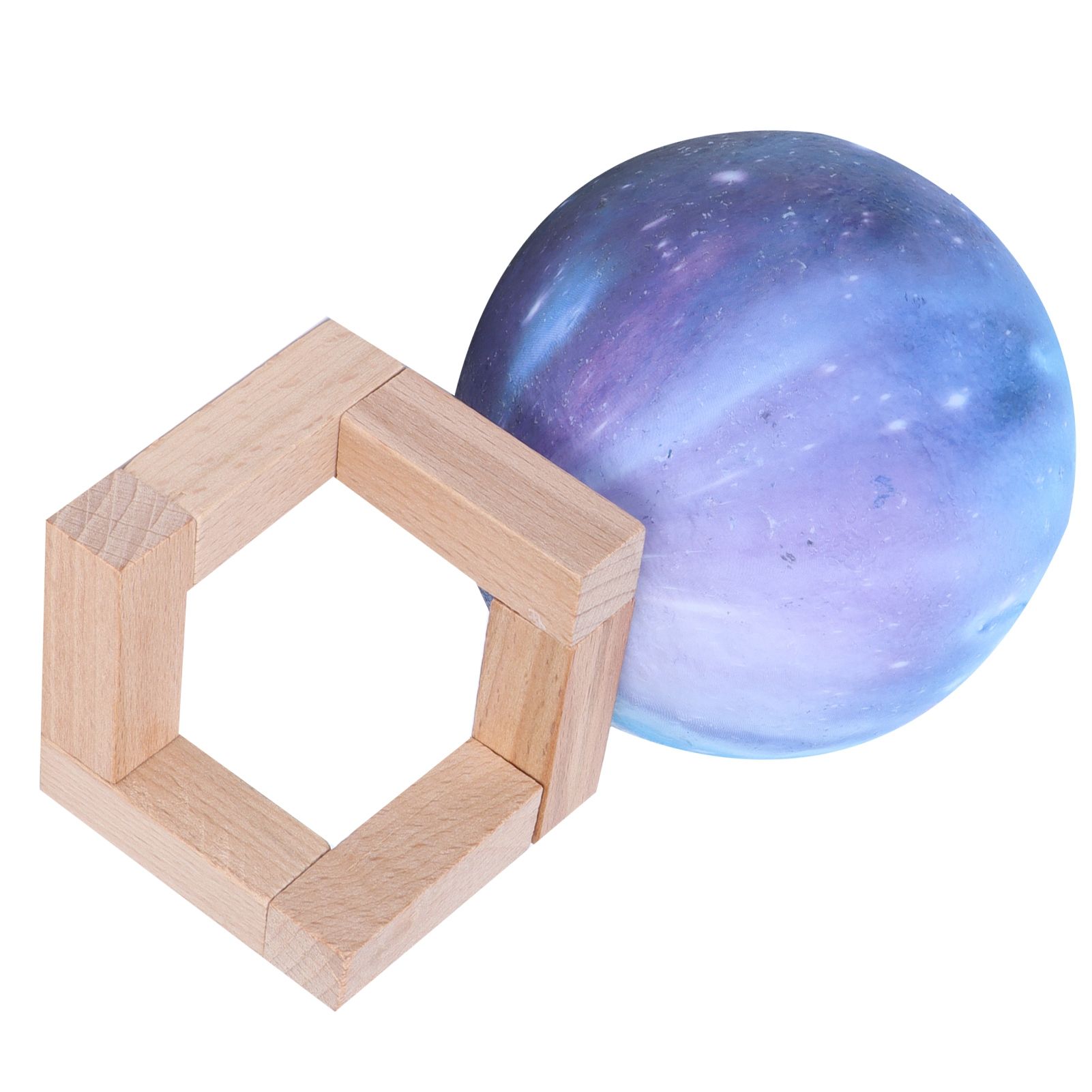 USB Moon Lamp 3 Dimensional 3‑Colors LED Night Light Bedside Lamp Children view 6
