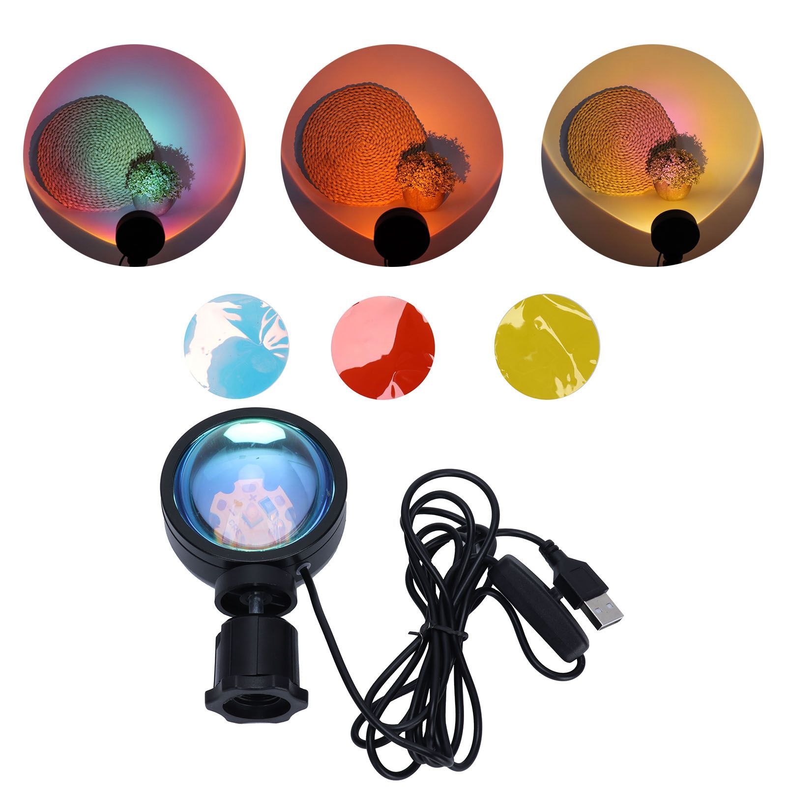USB LED Sunset Light 4in 1 Sunset Projection Lamp 180 Degree Rotation Lighting view 11