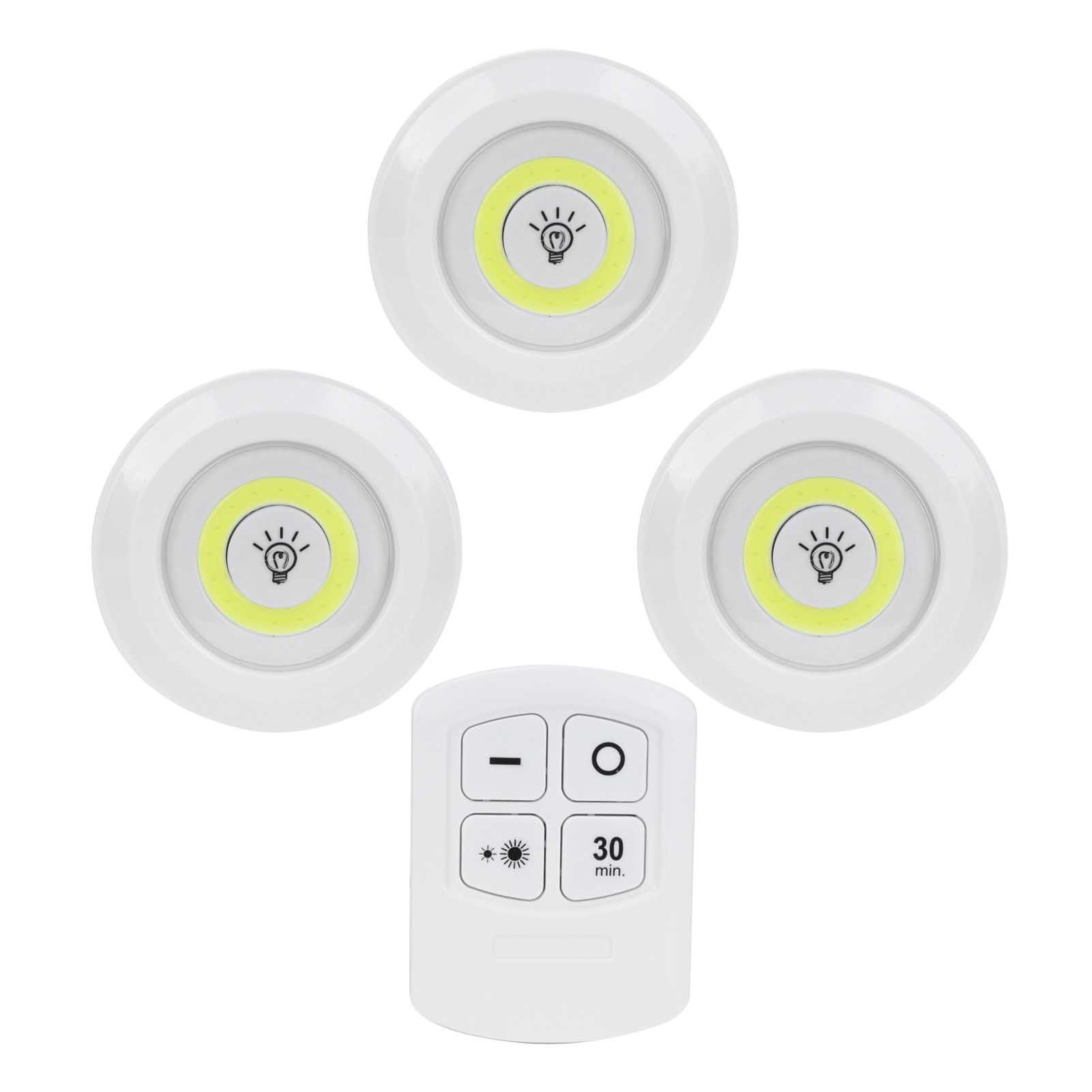 3Pcs COB Night Light Remote Control Timing Dimming Night Lamp Bedroom Wardrobe — image 1