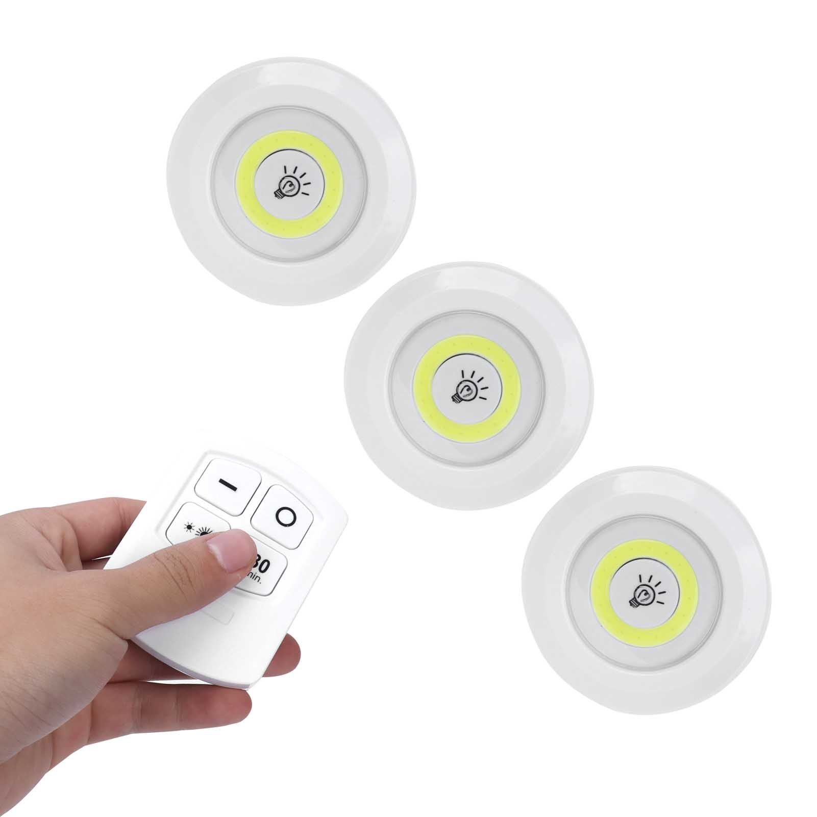 3Pcs COB Night Light Remote Control Timing Dimming Night Lamp Bedroom Wardrobe view 3