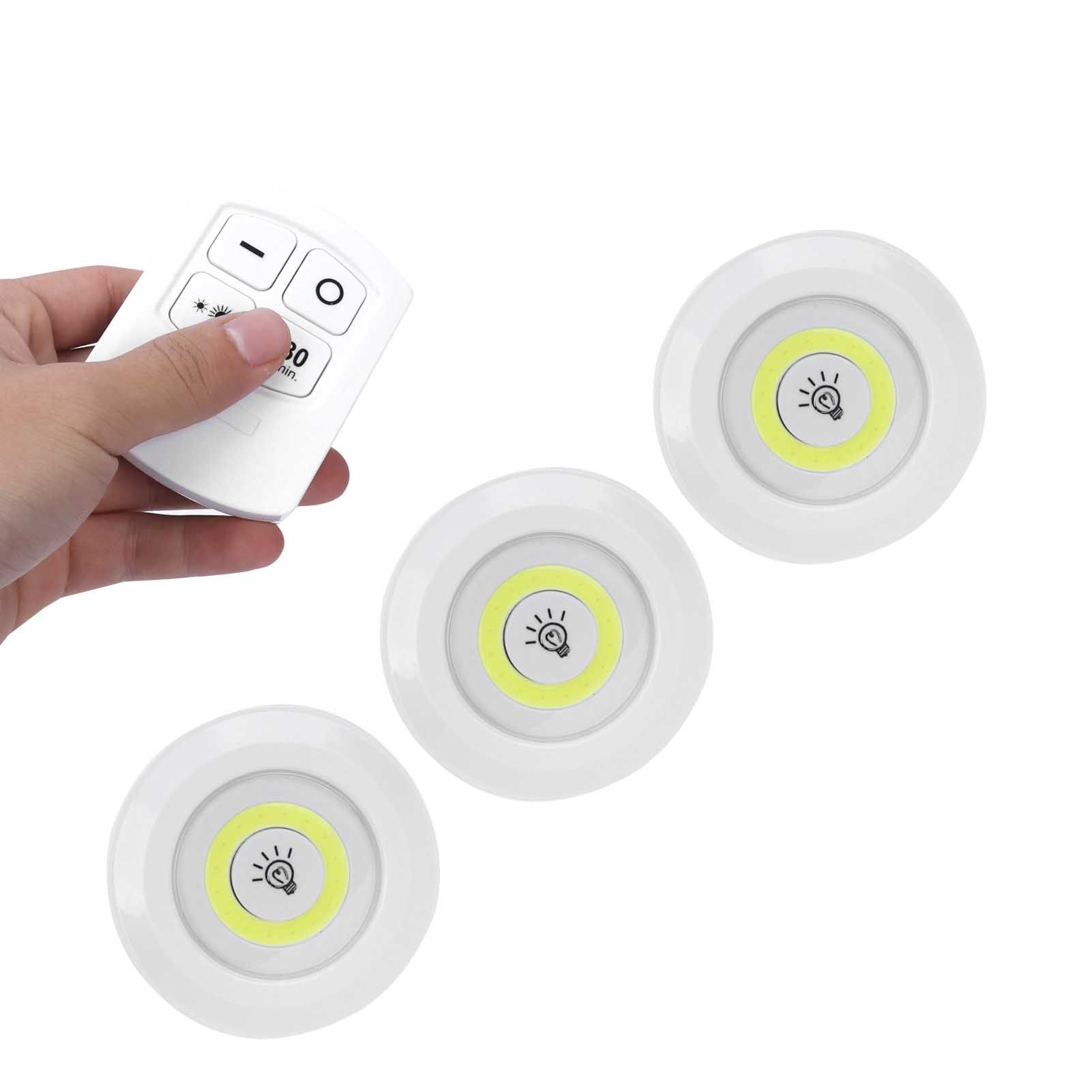 3Pcs COB Night Light Remote Control Timing Dimming Night Lamp Bedroom Wardrobe view 4