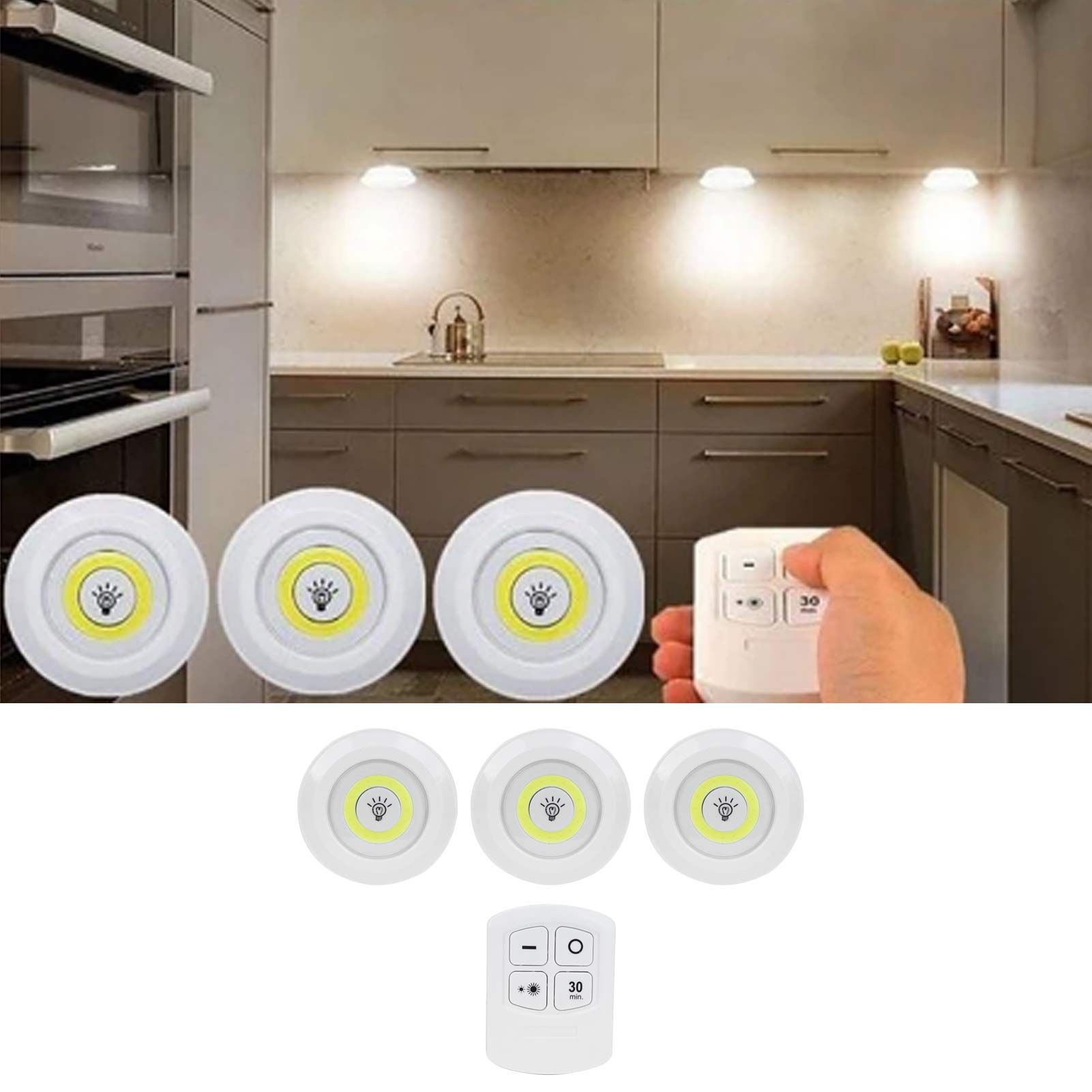3Pcs COB Night Light Remote Control Timing Dimming Night Lamp Bedroom Wardrobe view 12