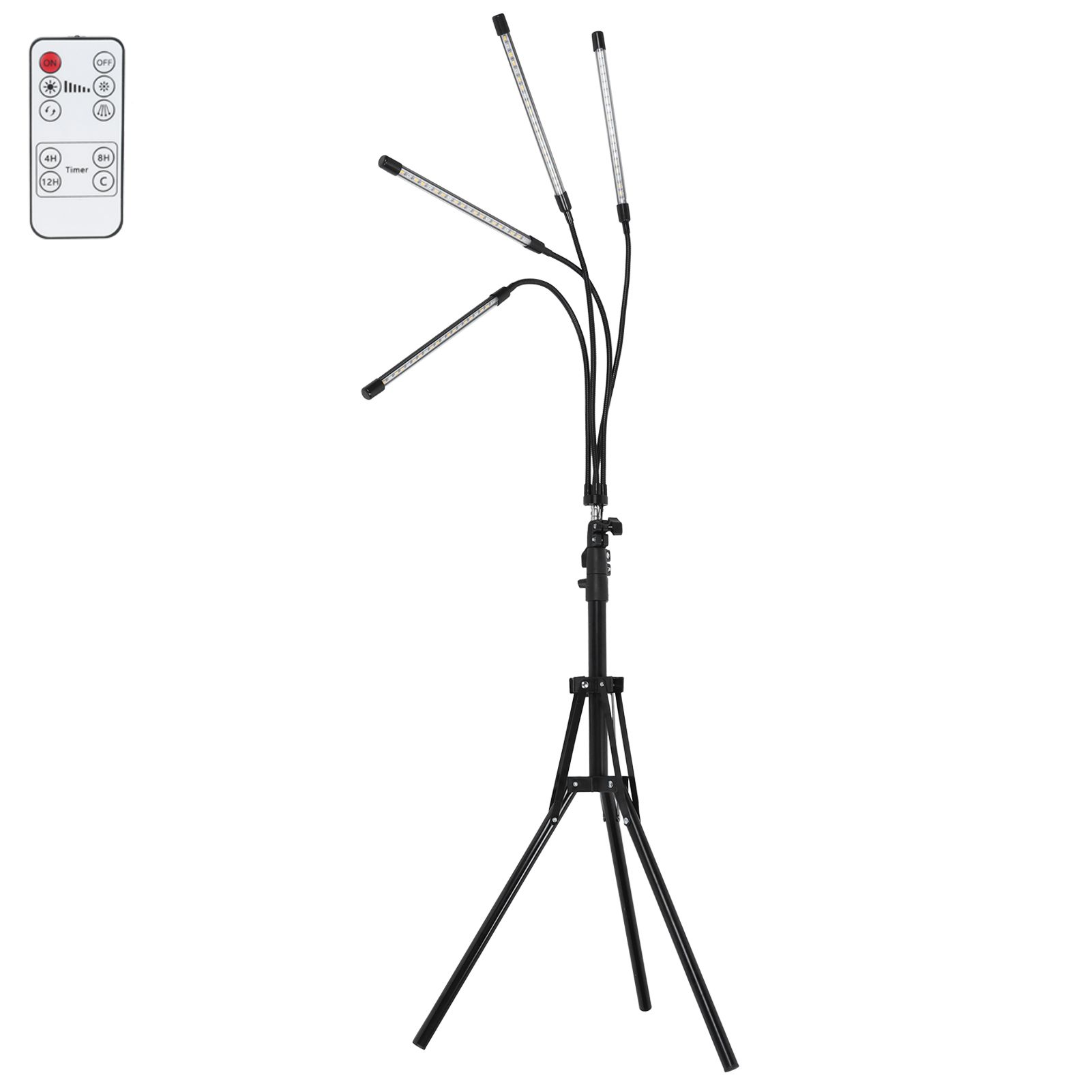 4‑Head Grow Light Tripod Stand LED Plant Growth Light with Remote Timing view 8