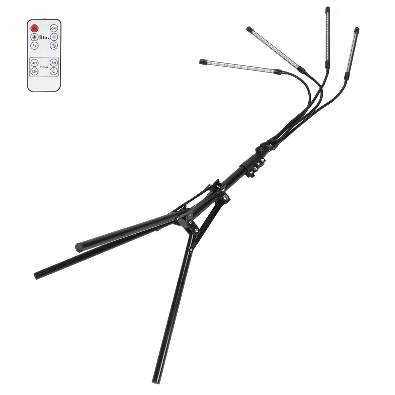 4‑Head Grow Light Tripod Stand LED Plant Growth Light with Remote Timing view 10