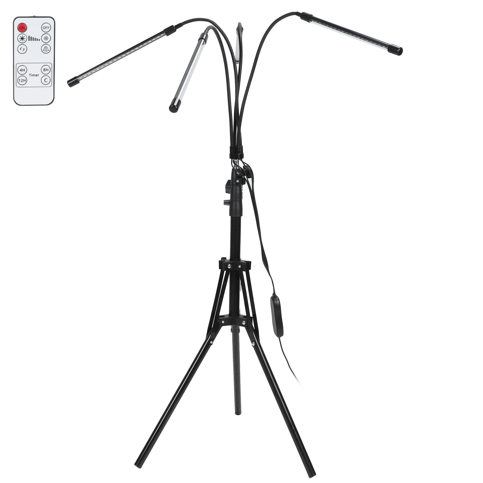 4‑Head Grow Light Tripod Stand LED Plant Growth Light with Remote Timing view 6