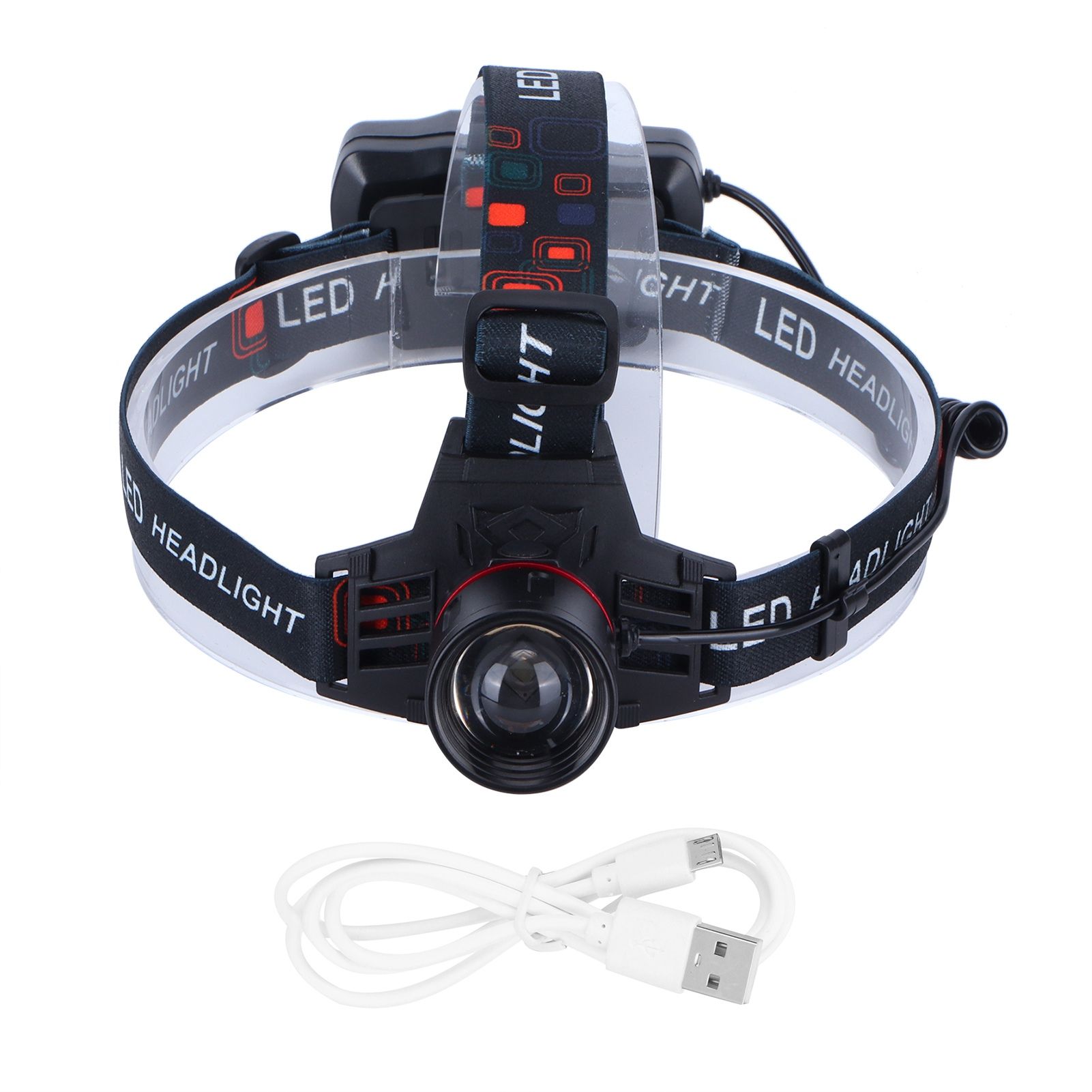 LED Headlamp Green Light Waterproof Head Lamp USB Charging for Outdoor Fishing view 2