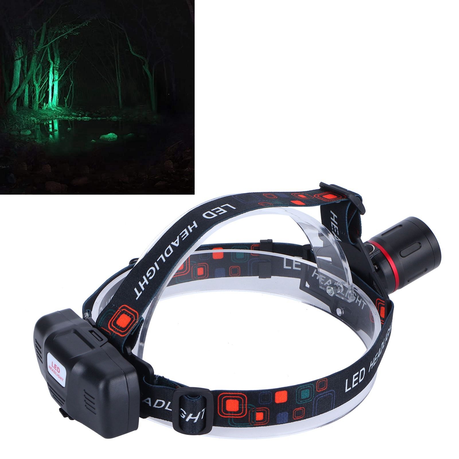 LED Headlamp Green Light Waterproof Head Lamp USB Charging for Outdoor Fishing view 11