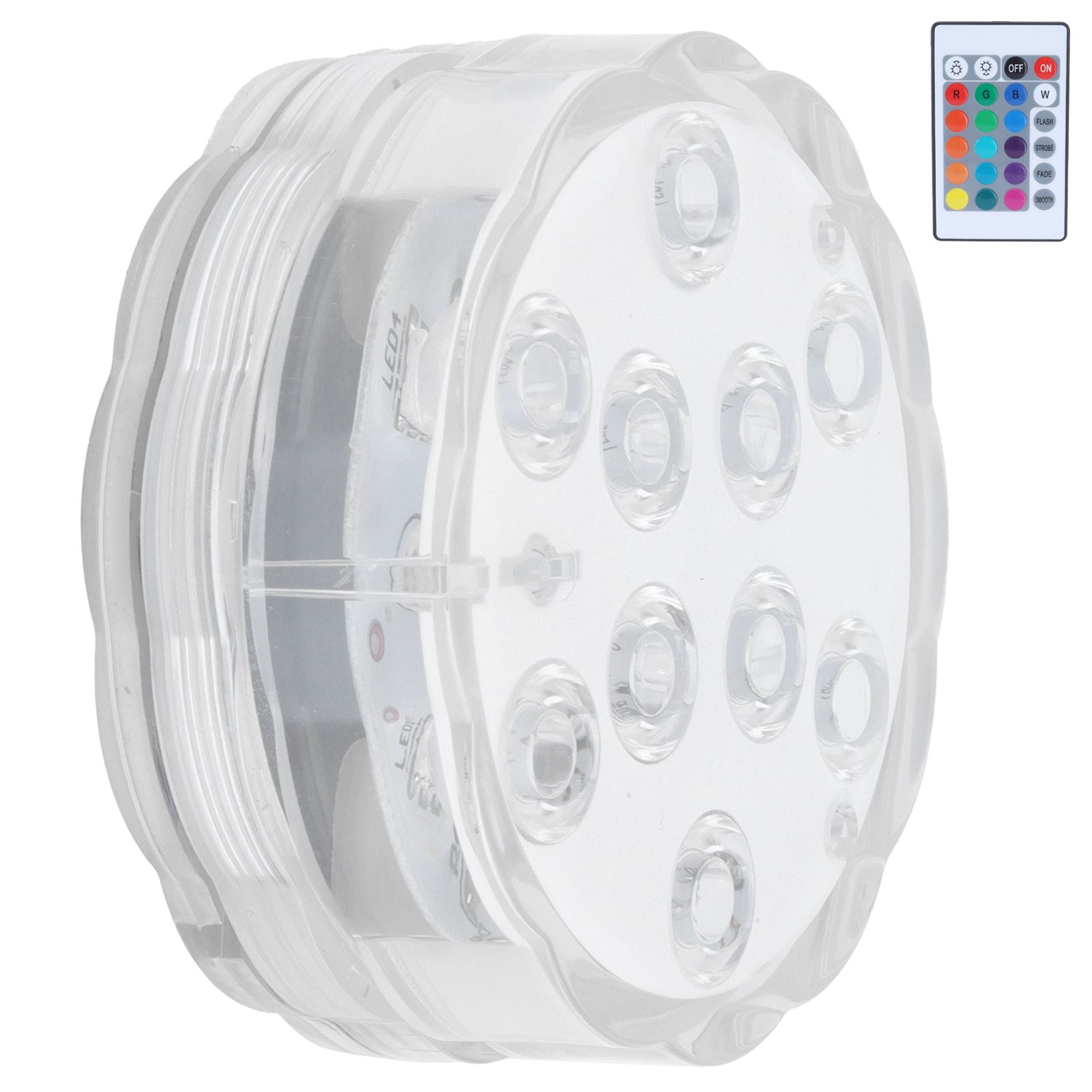 7cm/2.8in 16‑Color LED Pool Light RGB Underwater Lamp with 24‑Key Remote view 3