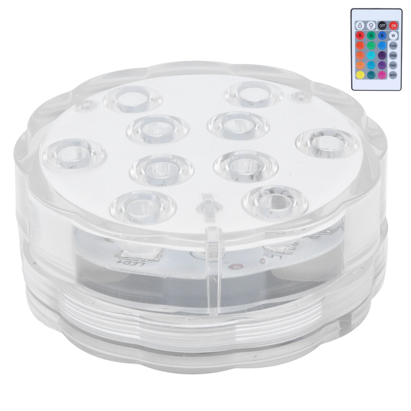 7cm/2.8in 16‑Color LED Pool Light RGB Underwater Lamp with 24‑Key Remote view 4